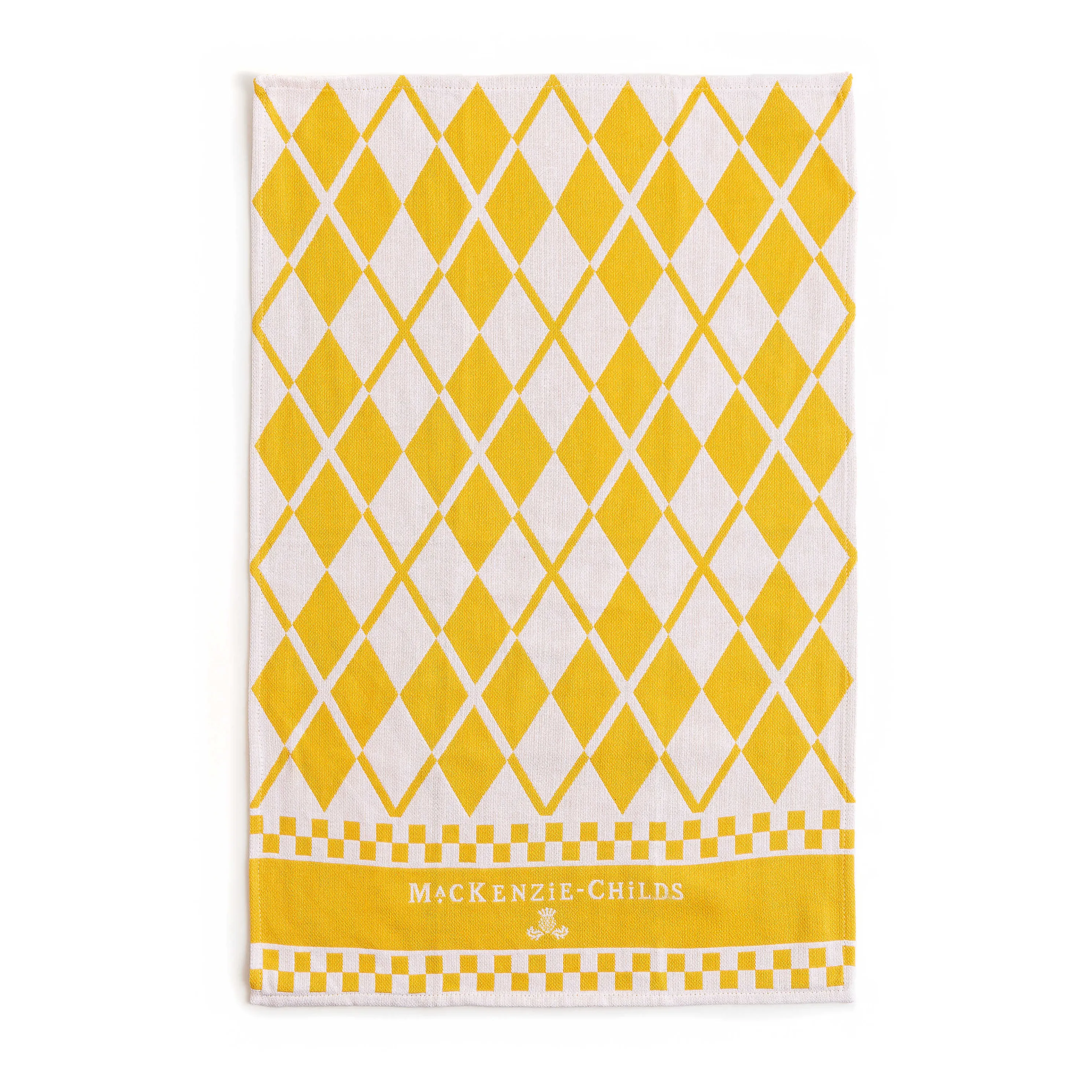 Argyle Dish Towels - Yellow - Set Of 3