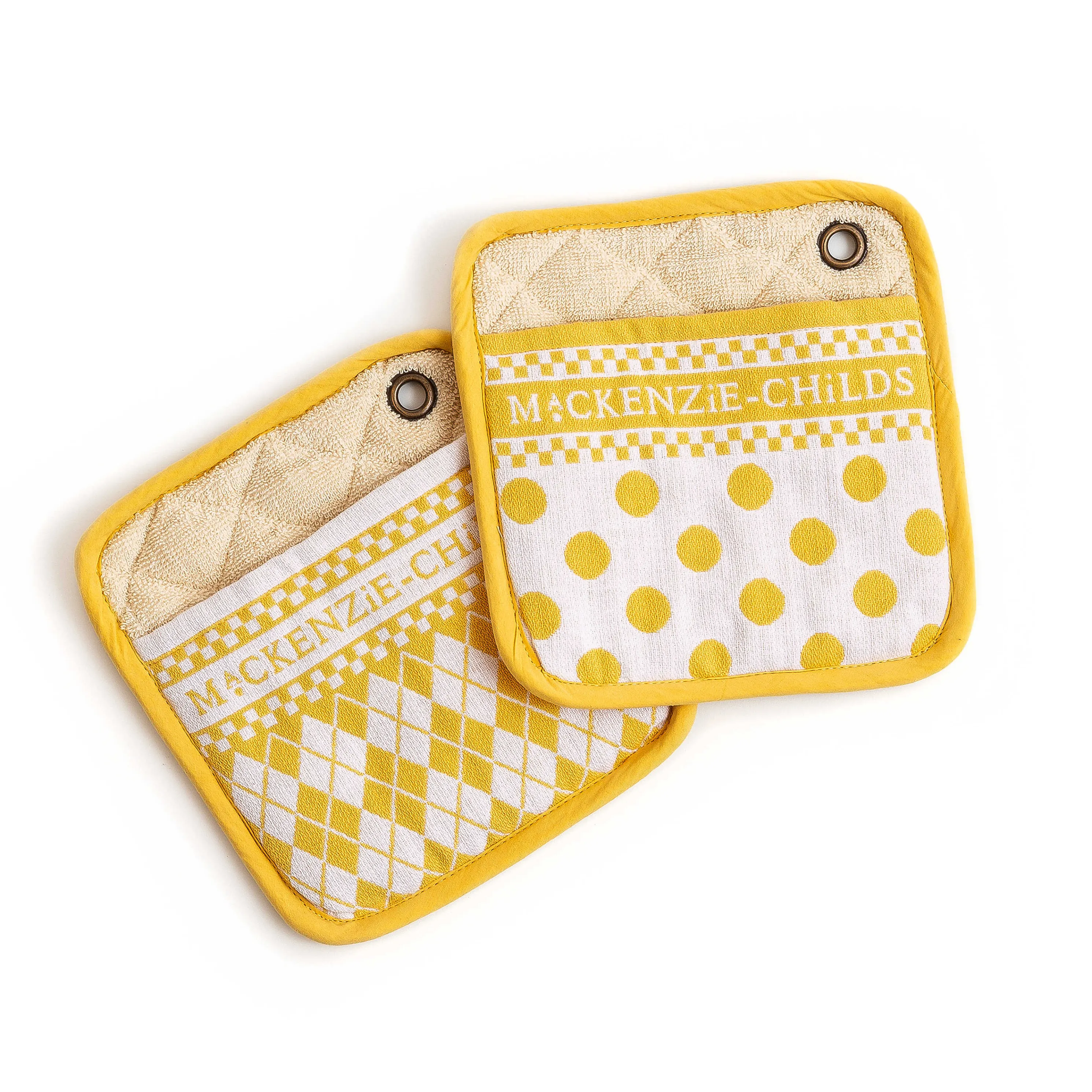 Argyle Potholders - Yellow - Set Of 2