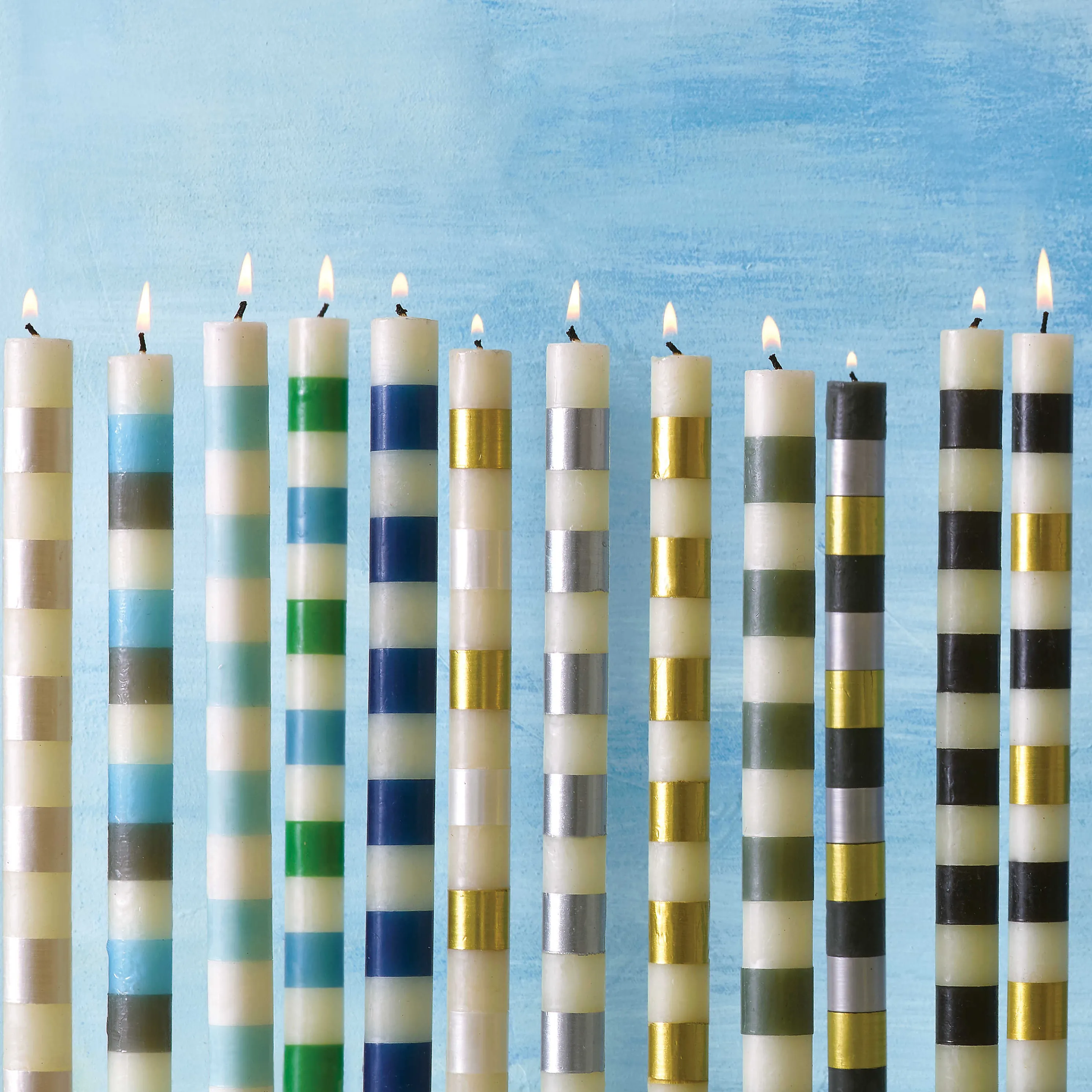 Bands Dinner Candles - Black - Set Of 2