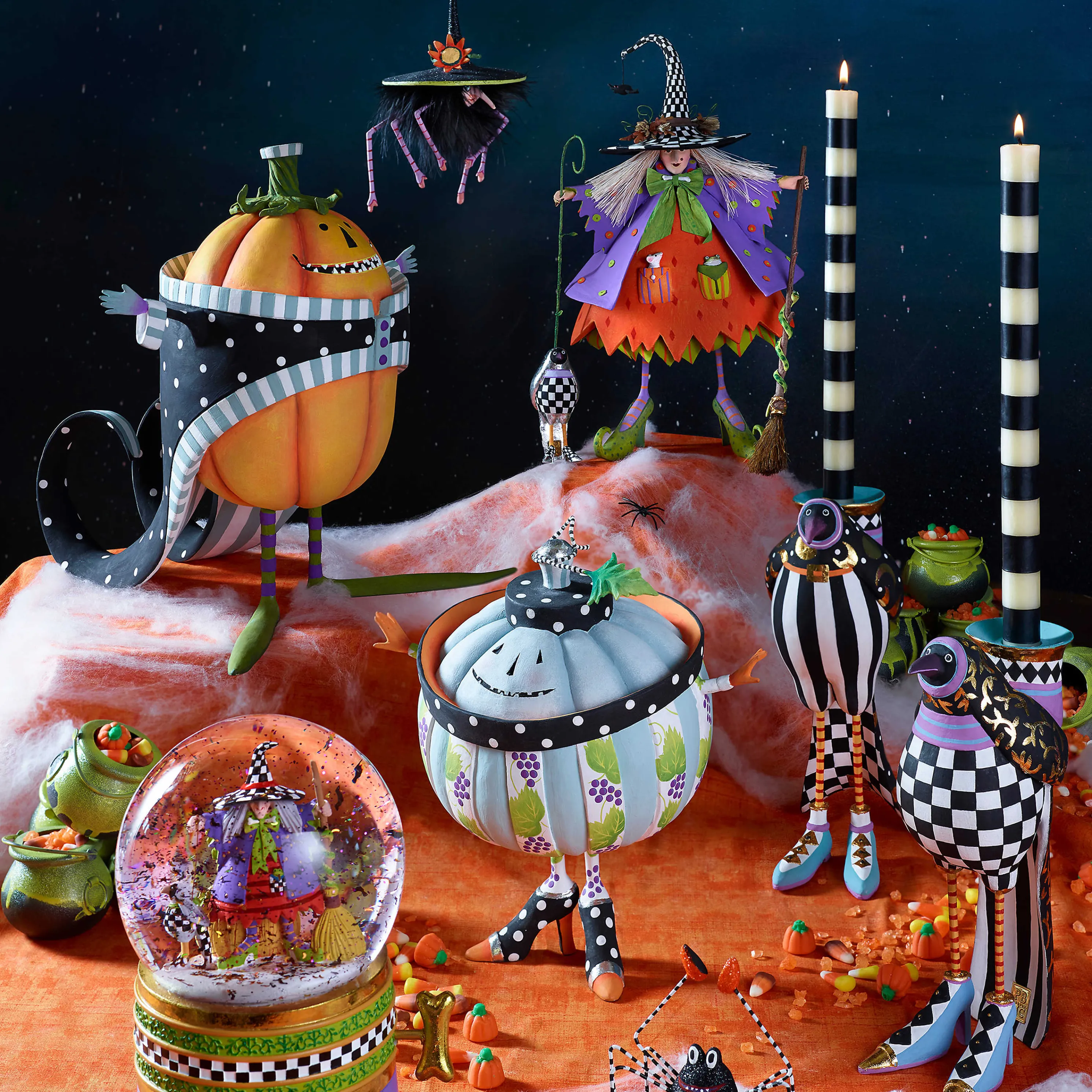 Bands Dinner Candles - Black - Set Of 2