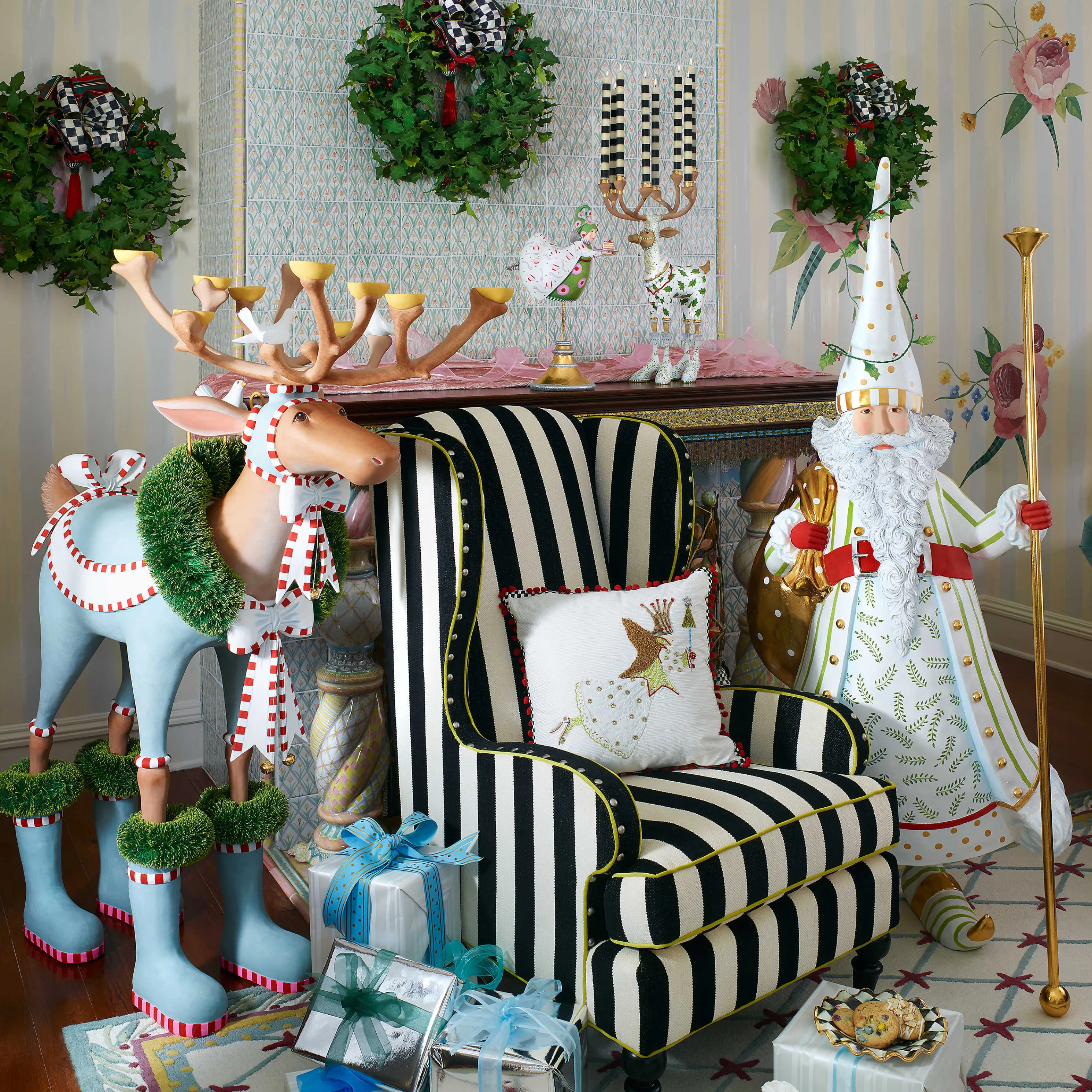 Bands Dinner Candles - Black - Set Of 2