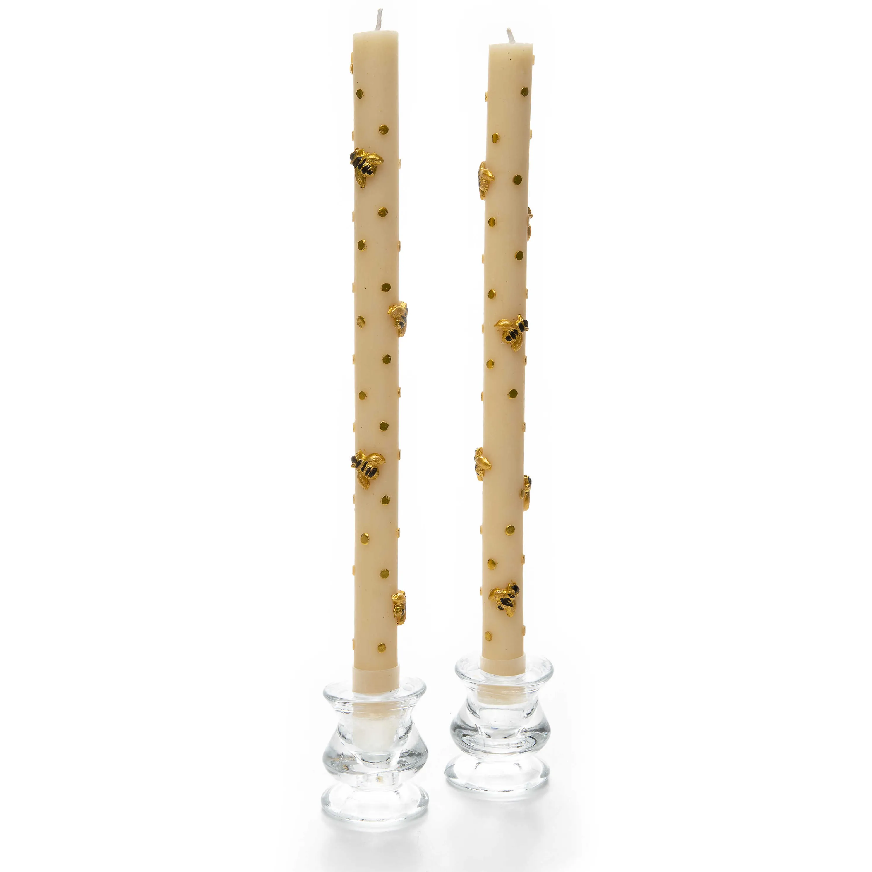 Bee Dinner Candles - Gold - Set Of 2