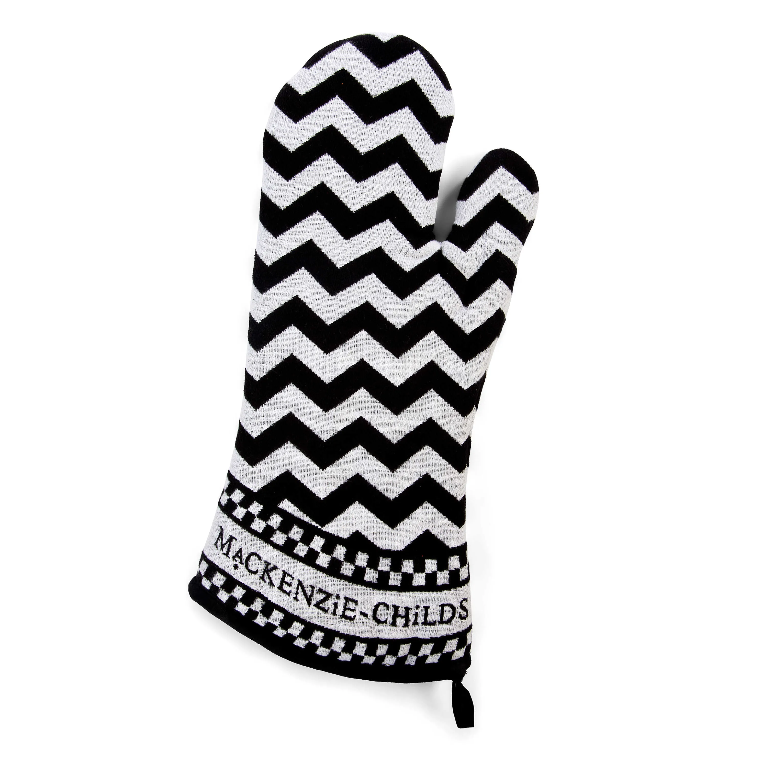 Black & White Zig Zag Oven Mitts - Set Of 2