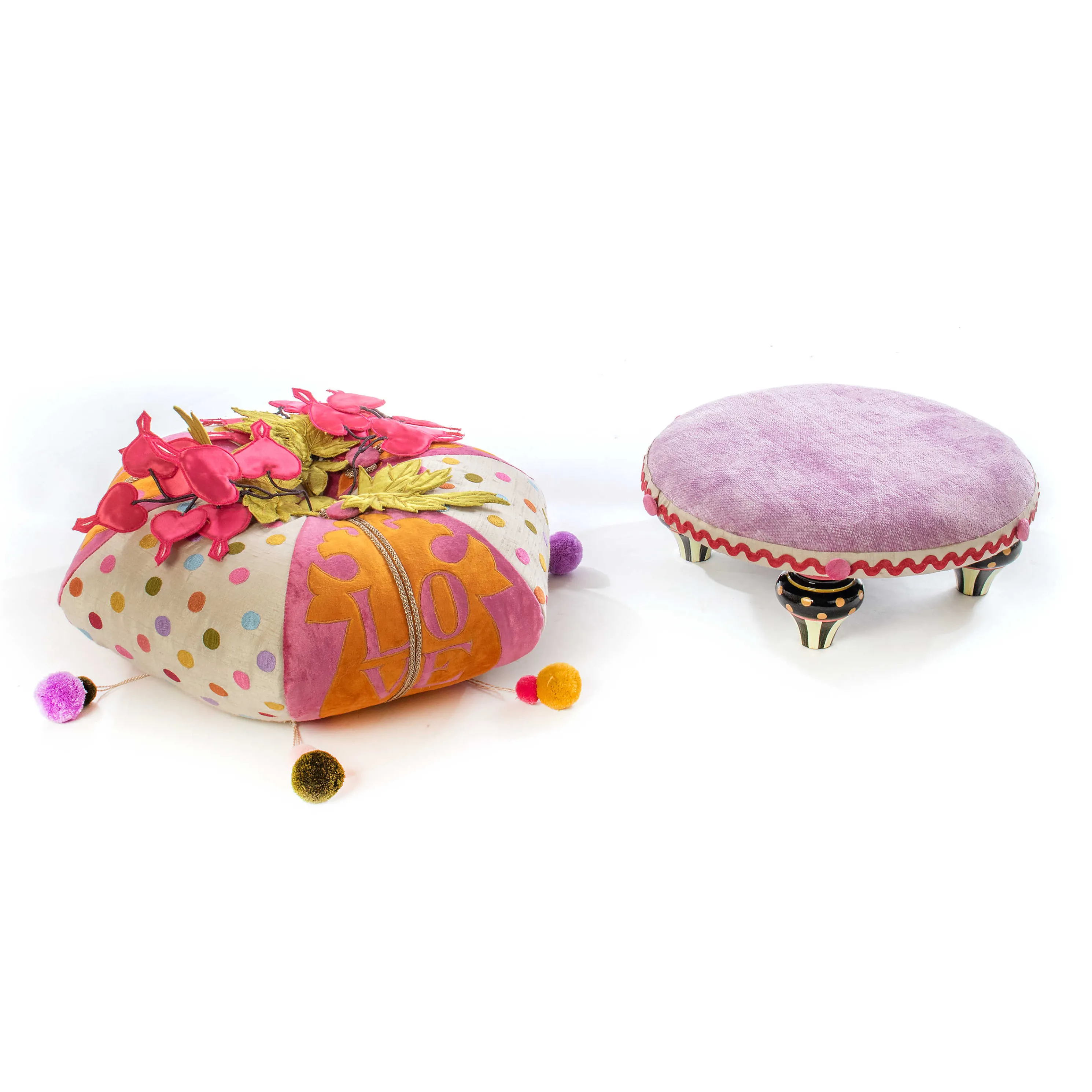 Bleeding Hearts Footstool