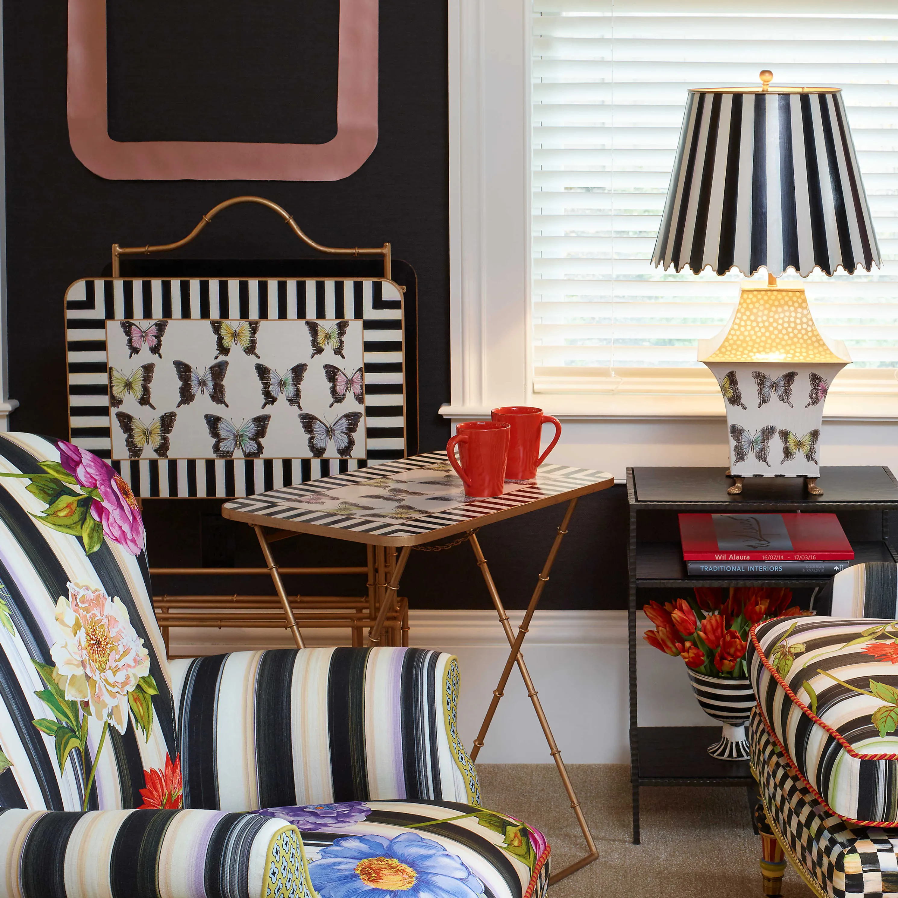 Butterfly Collection Cocktail Trays - Set Of 4