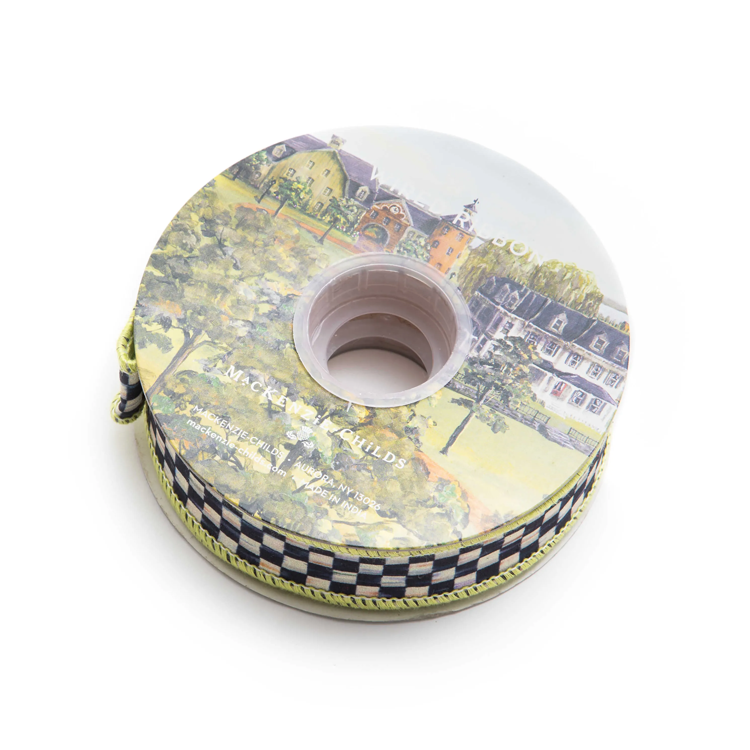 Courtly Check 1" Ribbon - Spring Green