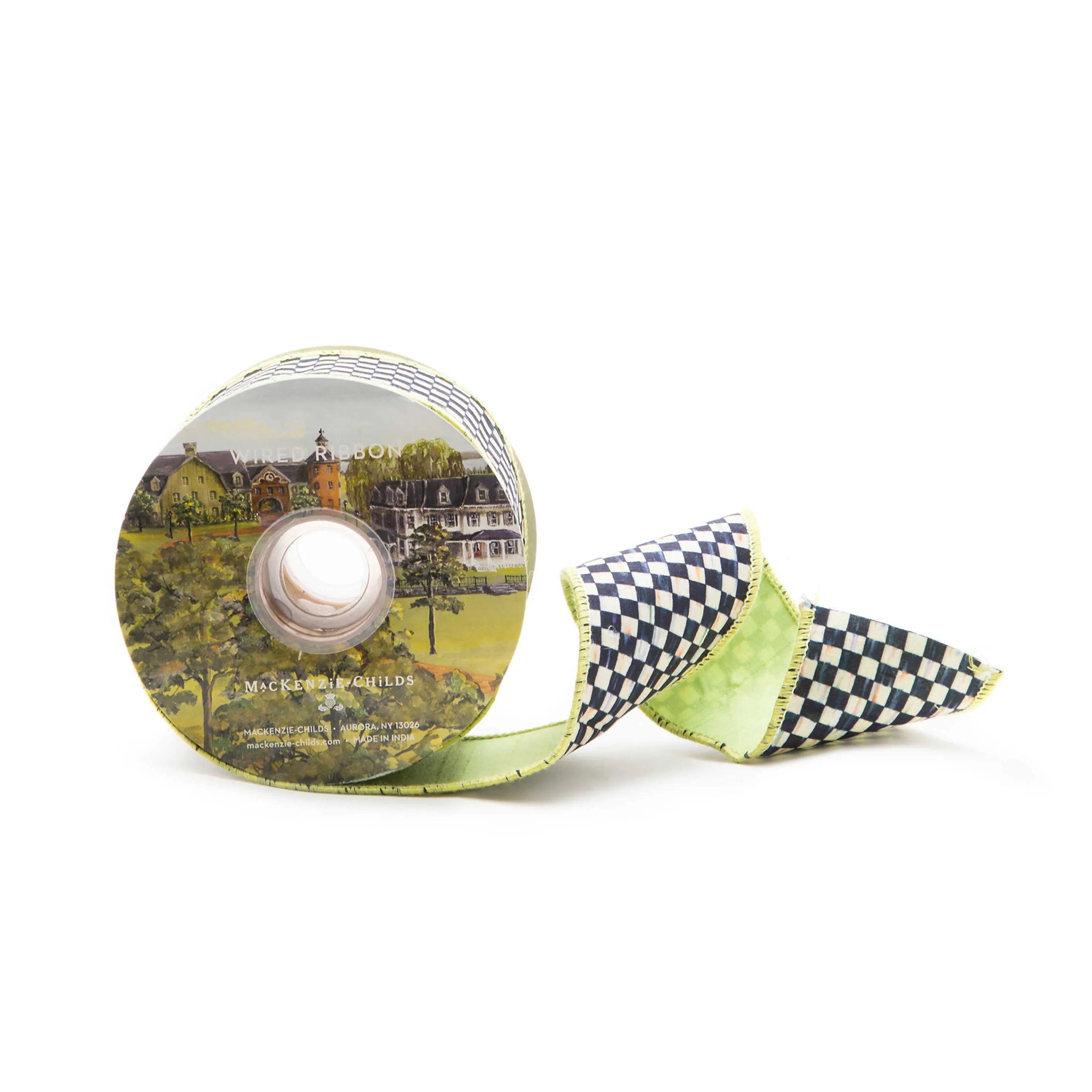 Courtly Check 2.5" Ribbon - Spring Green