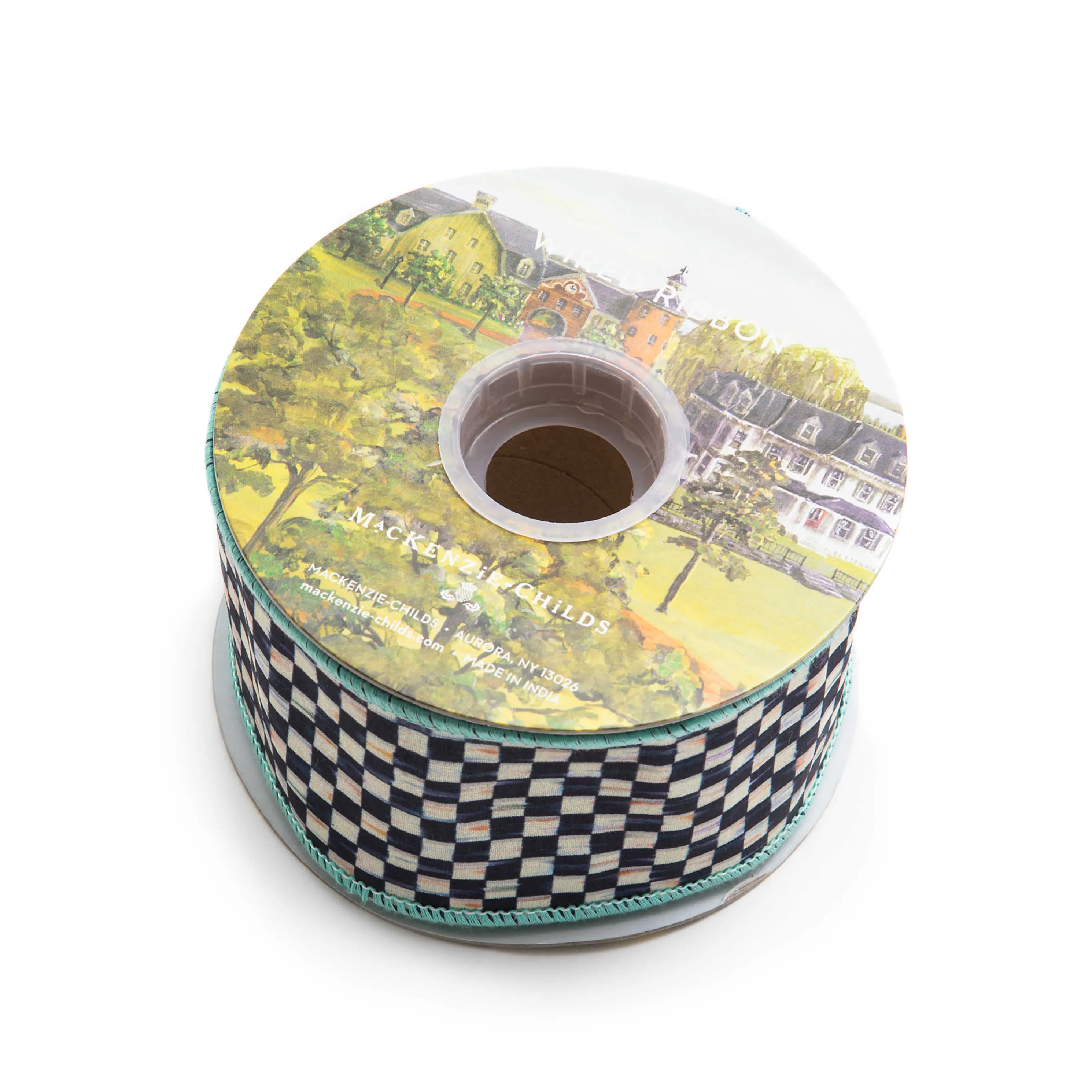 Courtly Check 2.5" Ribbon - Aqua
