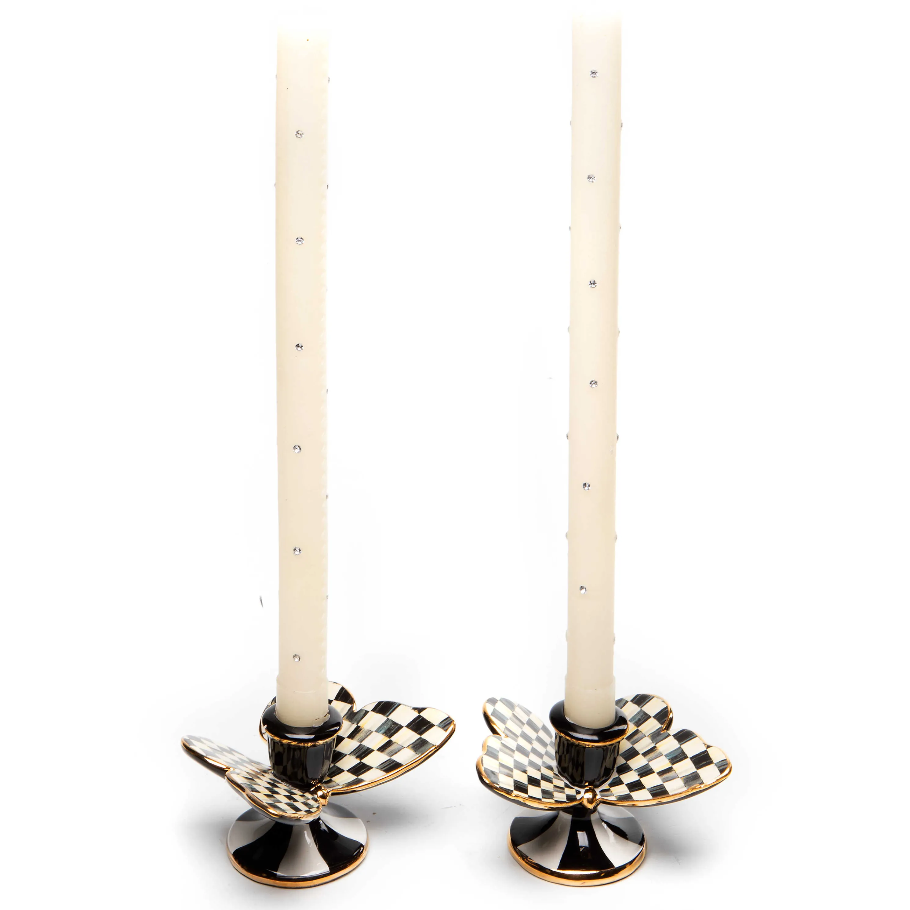 Courtly Check Butterfly Candle Holders - Set Of 2