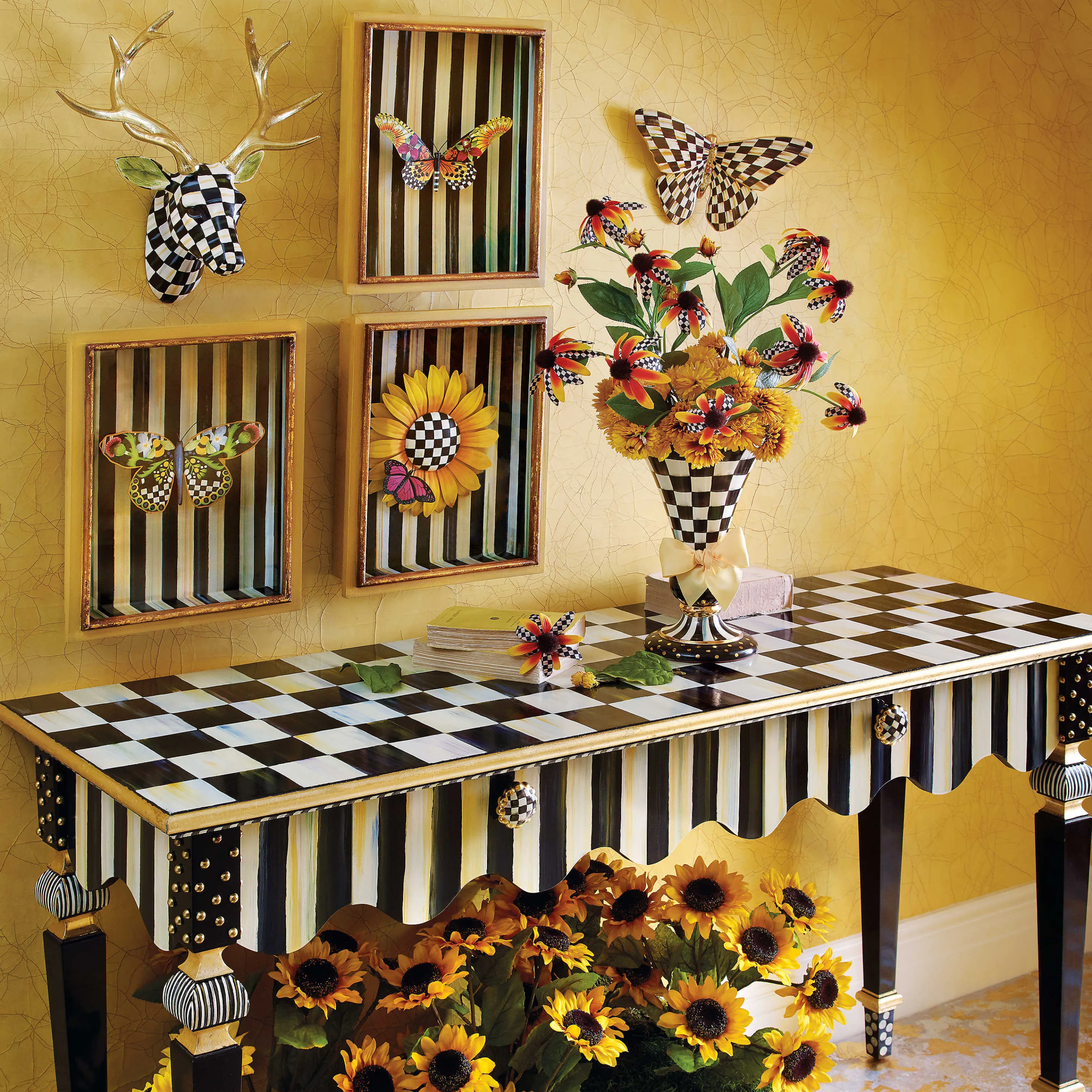 Courtly Check Butterfly Wall Decor