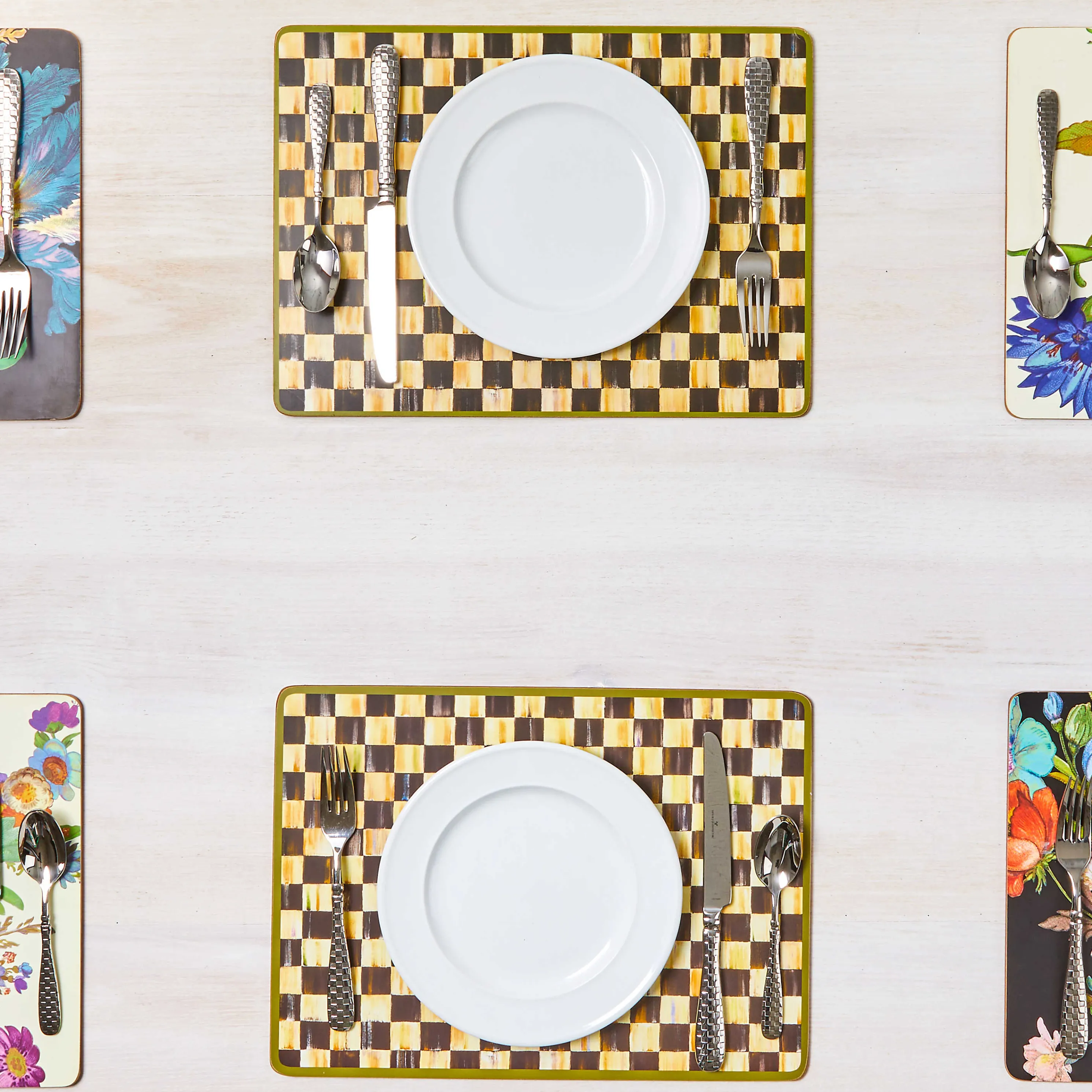 Courtly Check Cork Back Placemats - Set Of 4