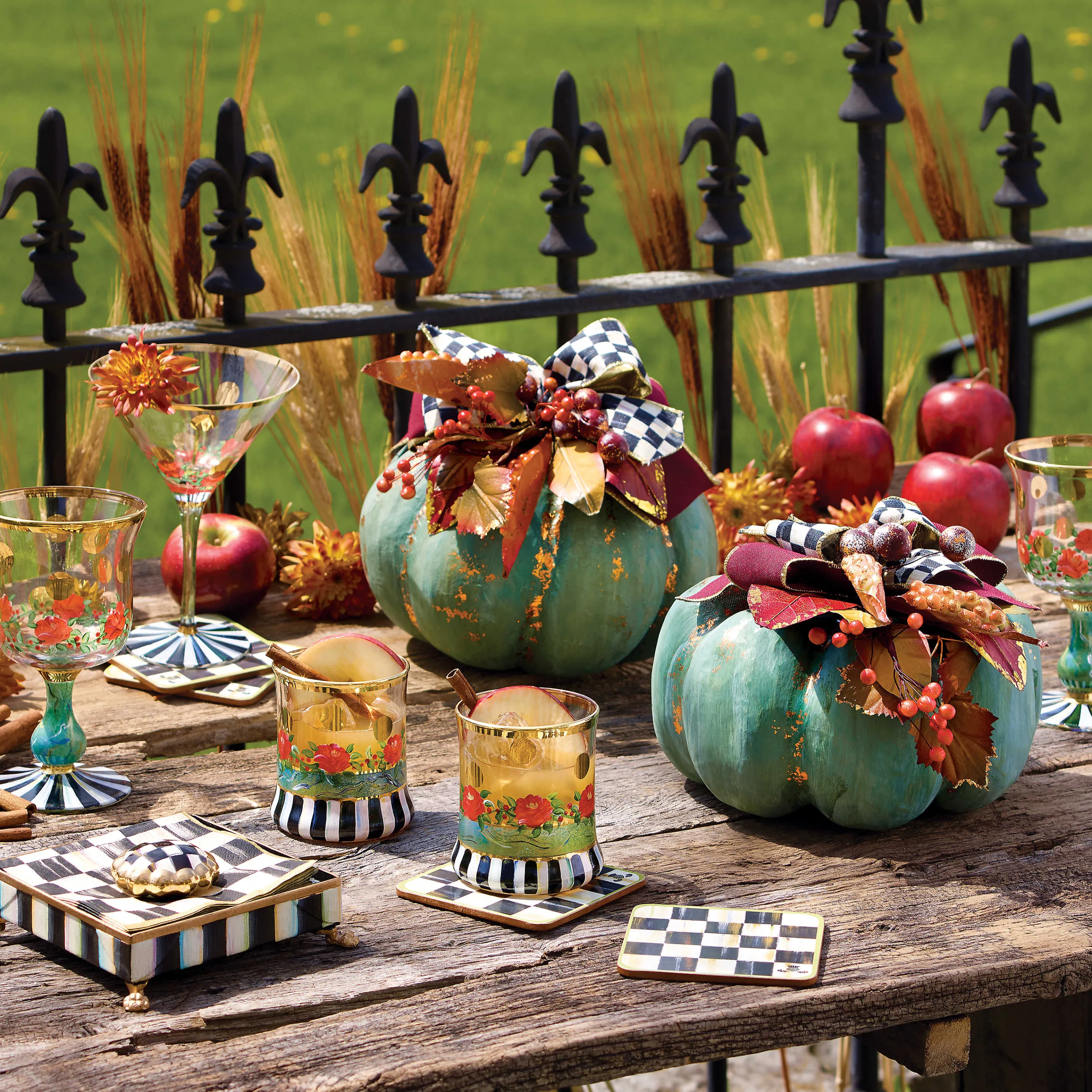 Courtly Check Cork Back Coasters - Set Of 4