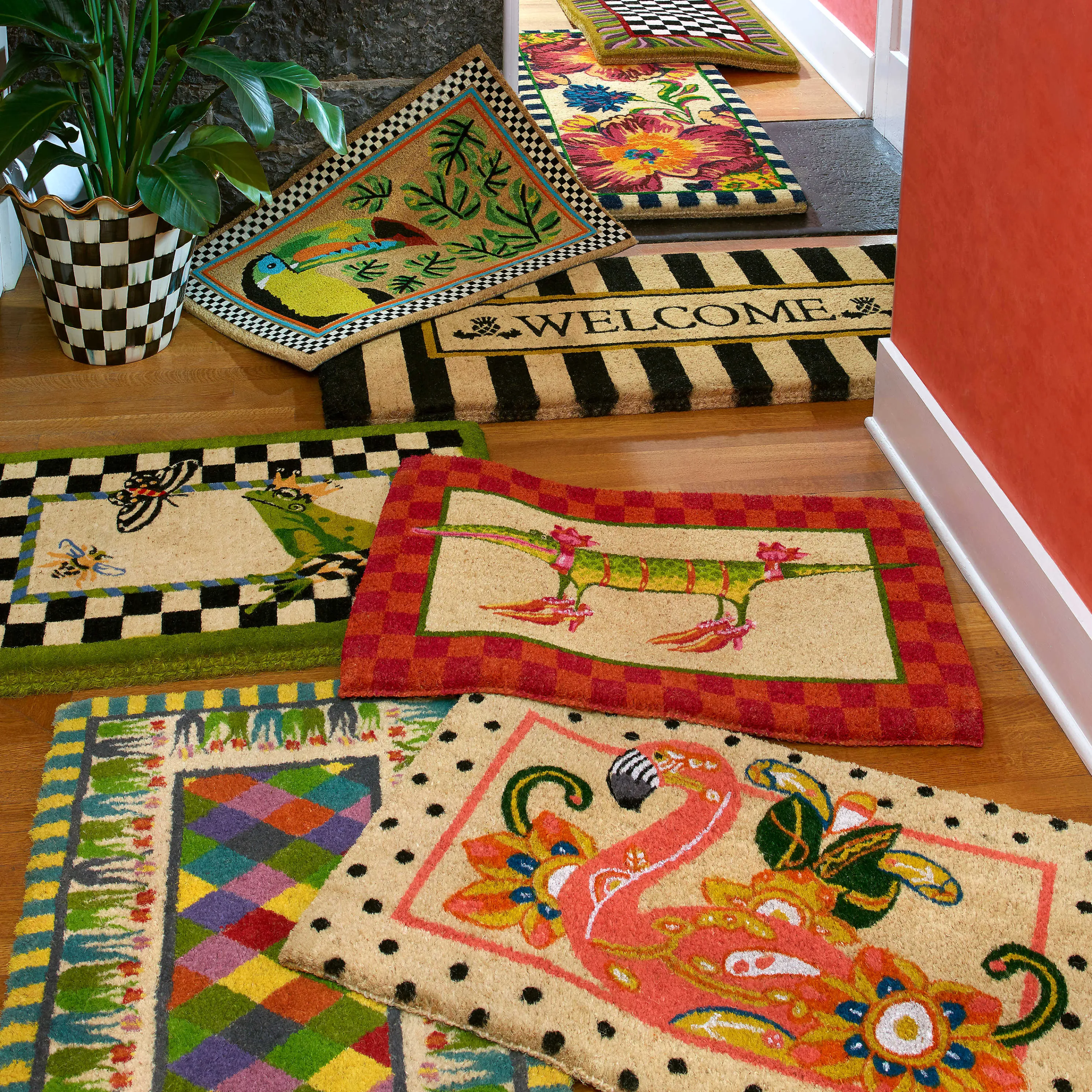 Courtly Check Double Door Entrance Mat