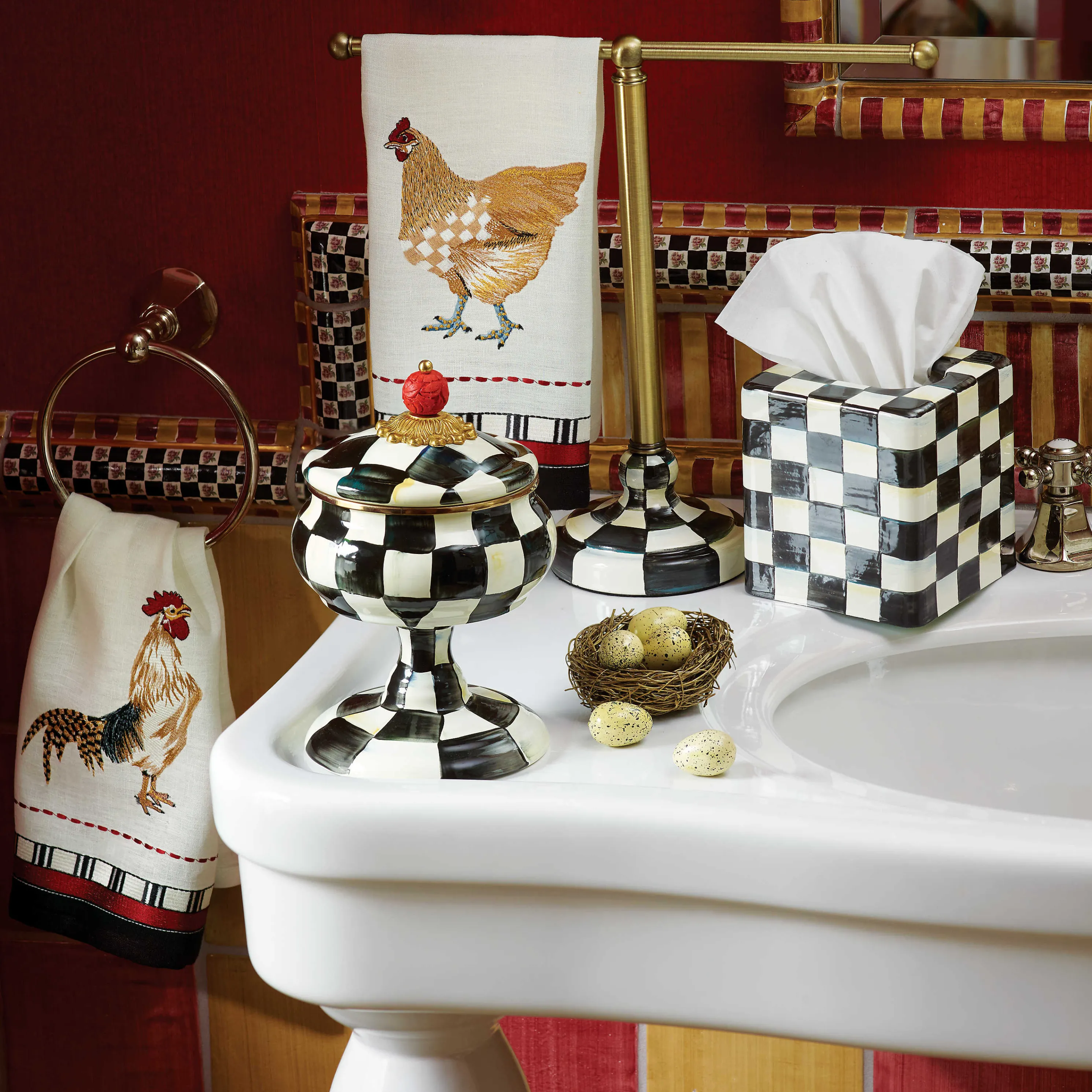 Courtly Check Enamel Boutique Tissue Box Cover