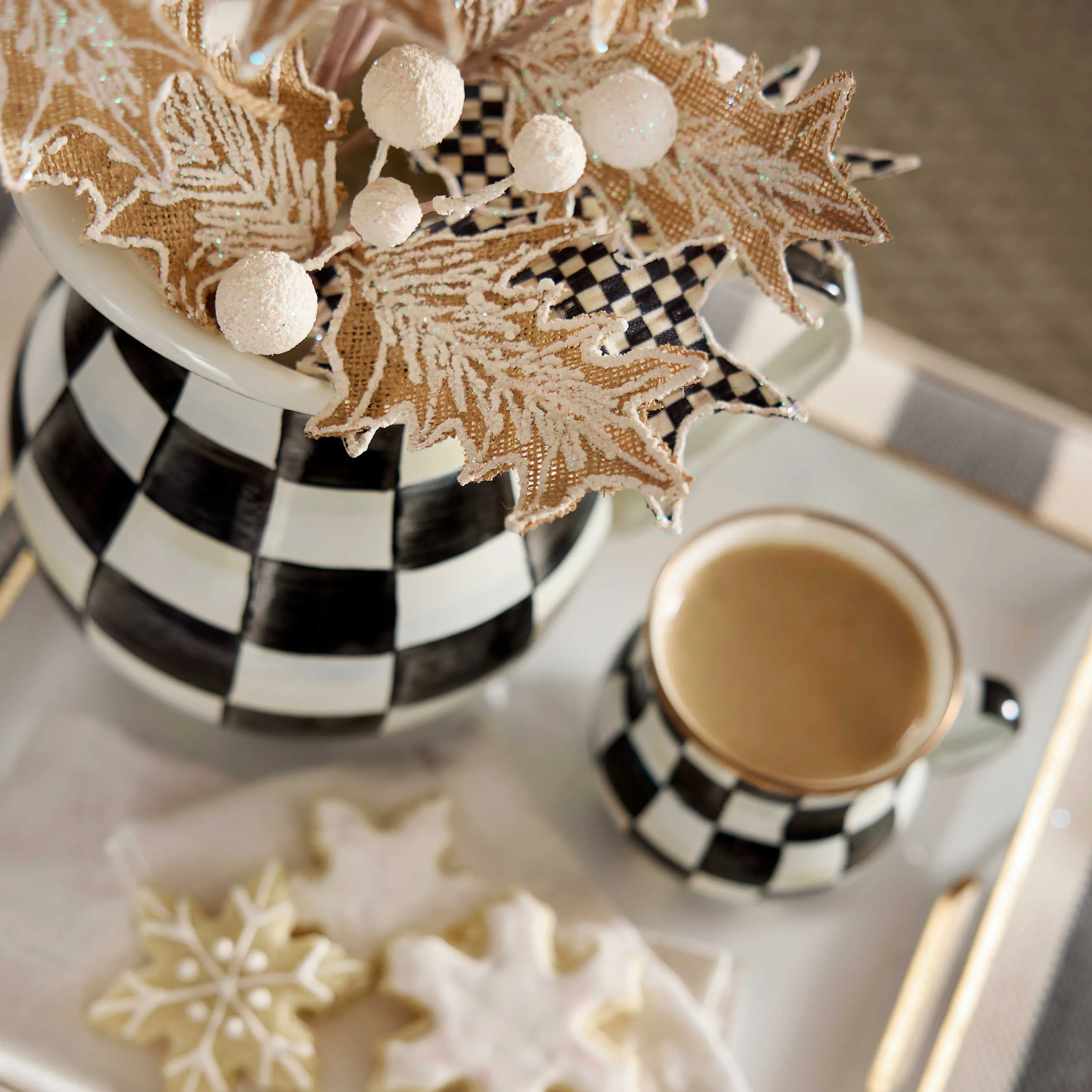 Courtly Check Enamel Mug