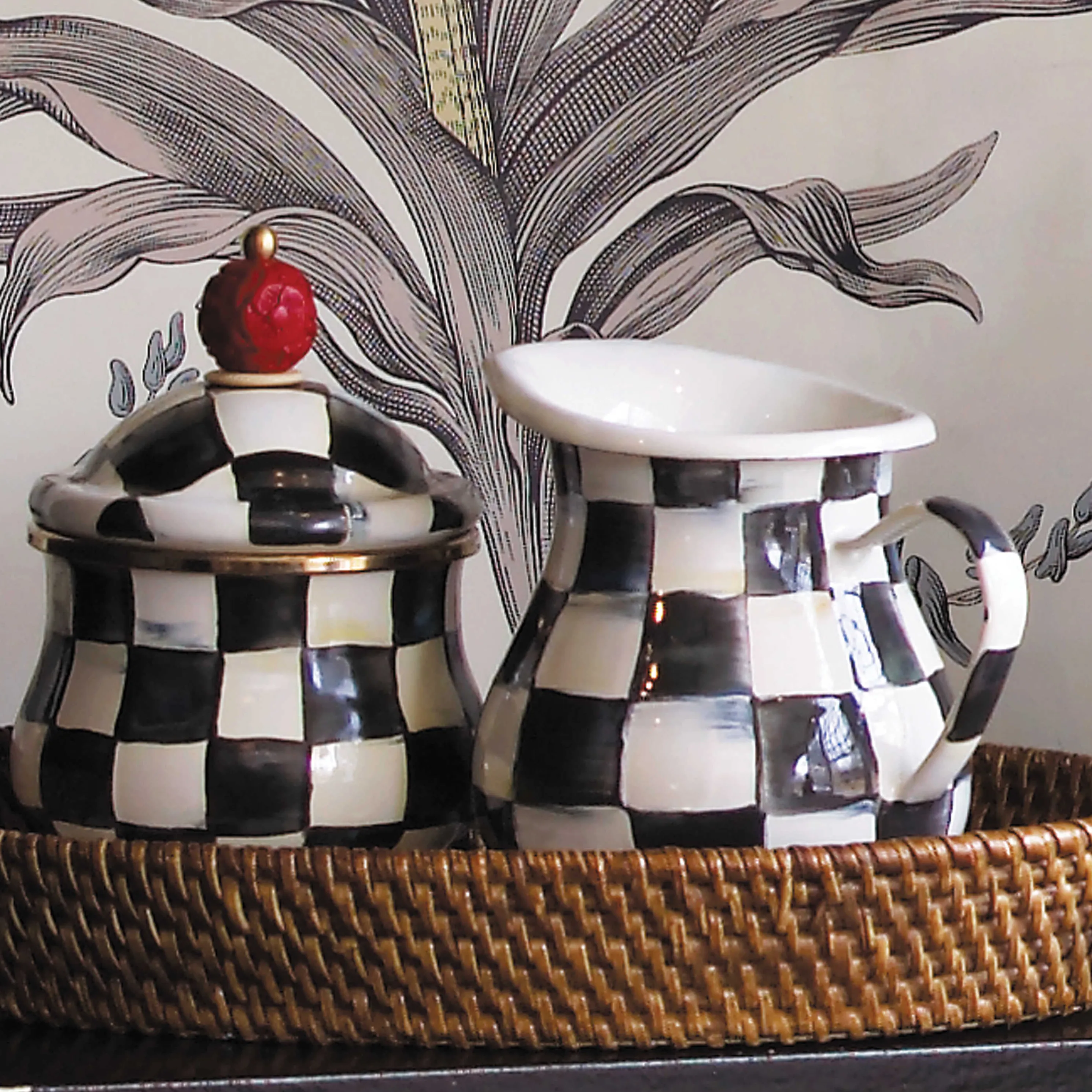 Courtly Check Enamel Creamer