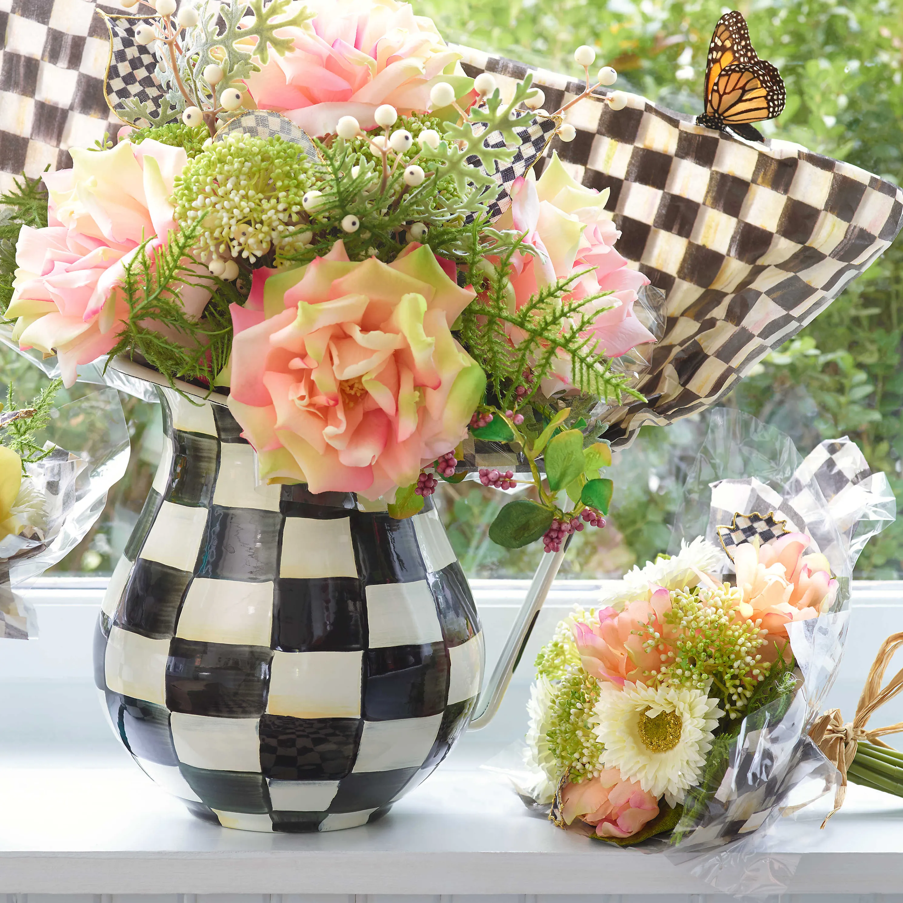 Courtly Check Enamel Pitcher