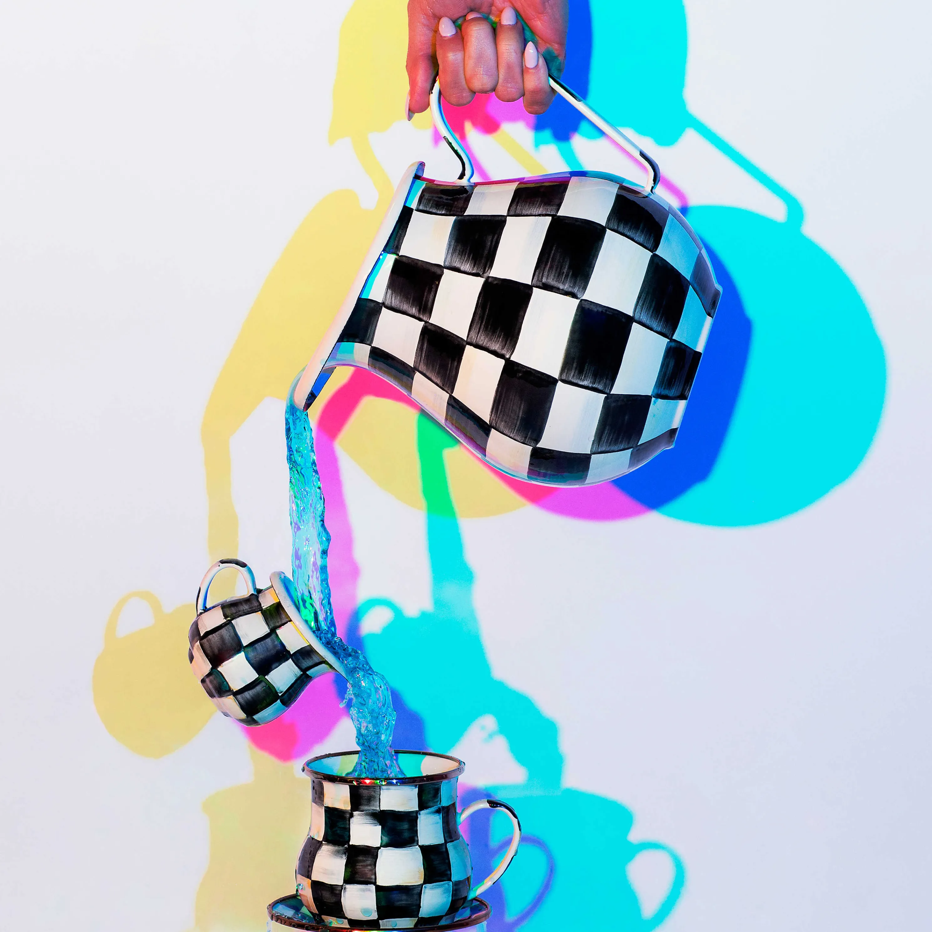 Courtly Check Enamel Pitcher