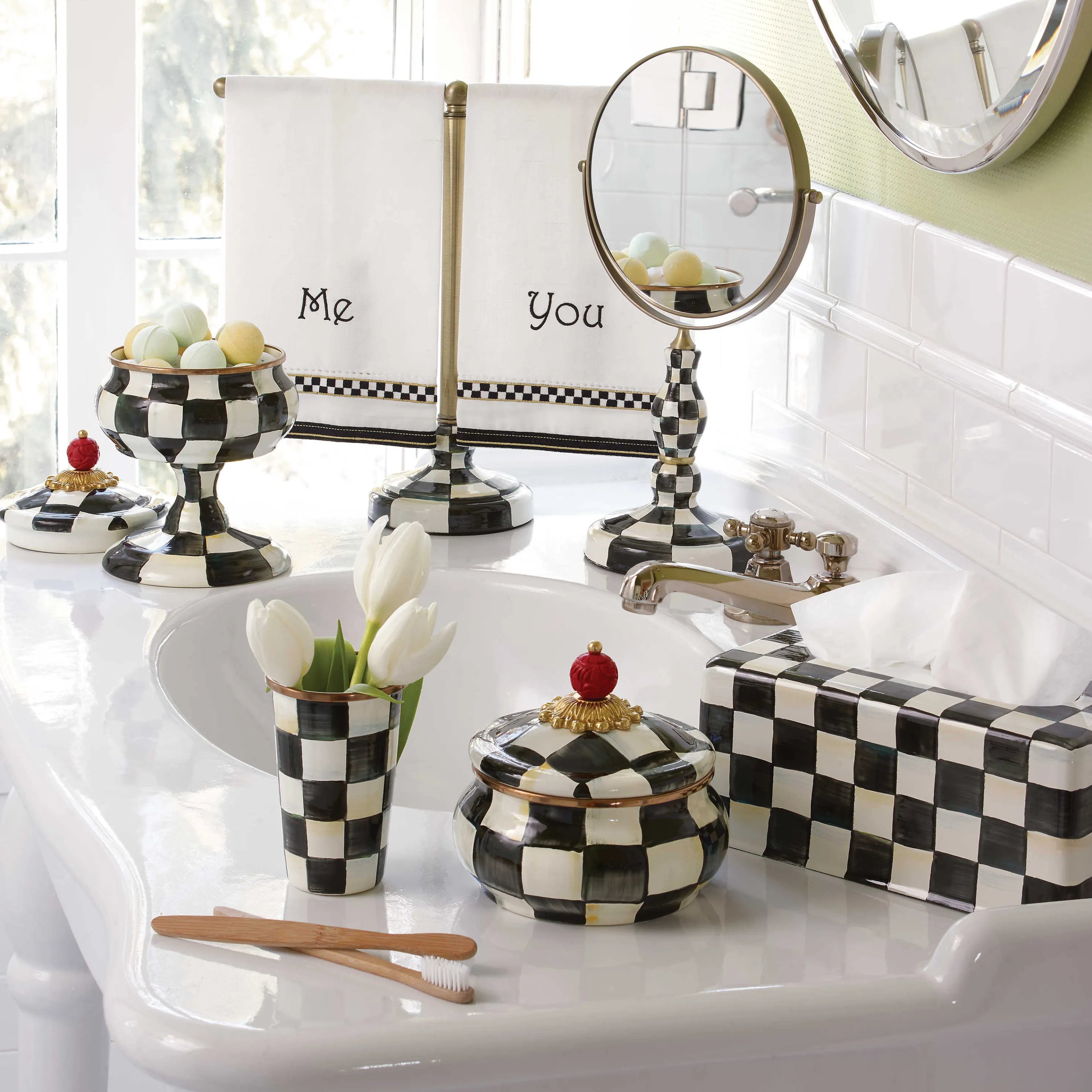 Courtly Check Enamel Standard Tissue Box Cover