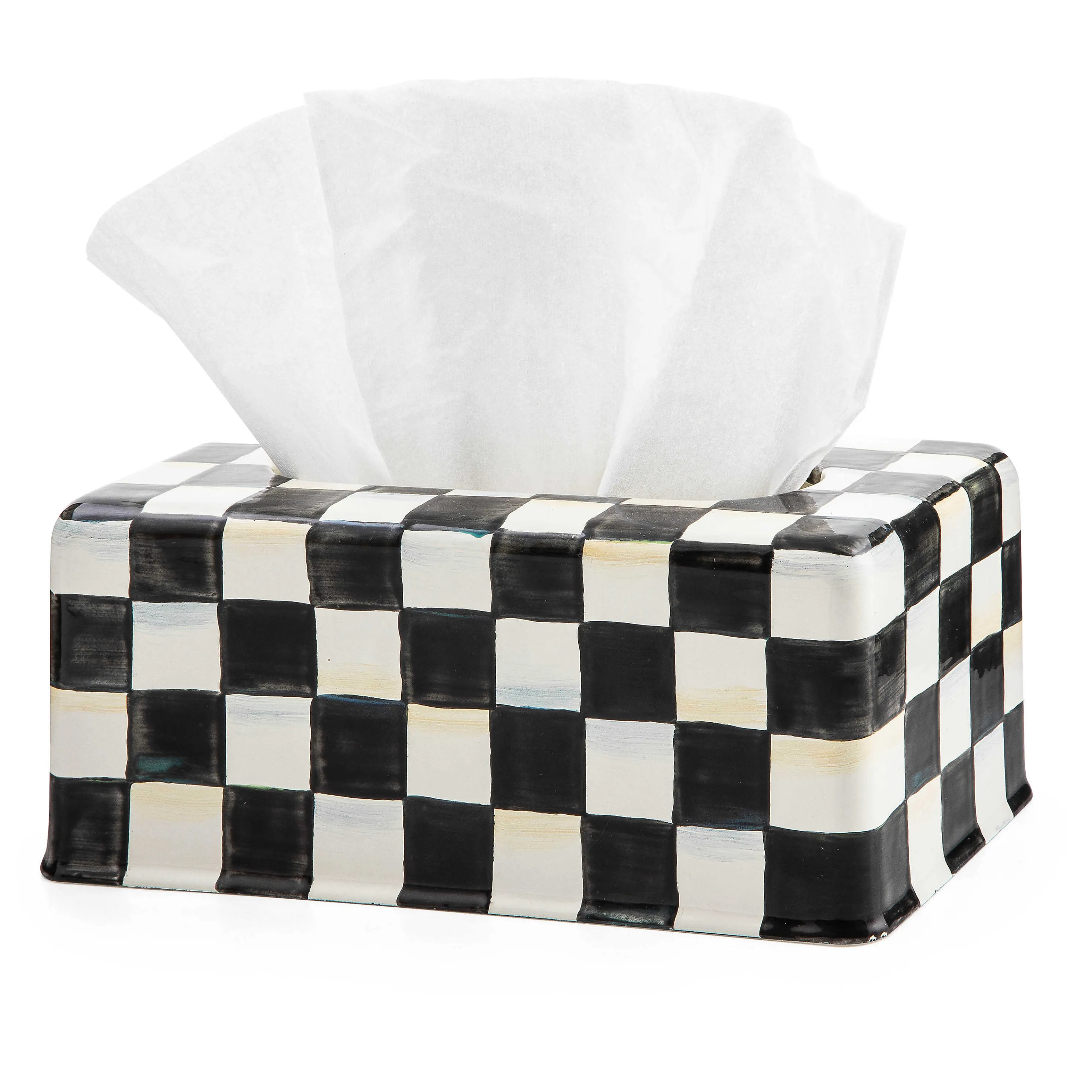 Courtly Check Enamel Standard Tissue Box Cover