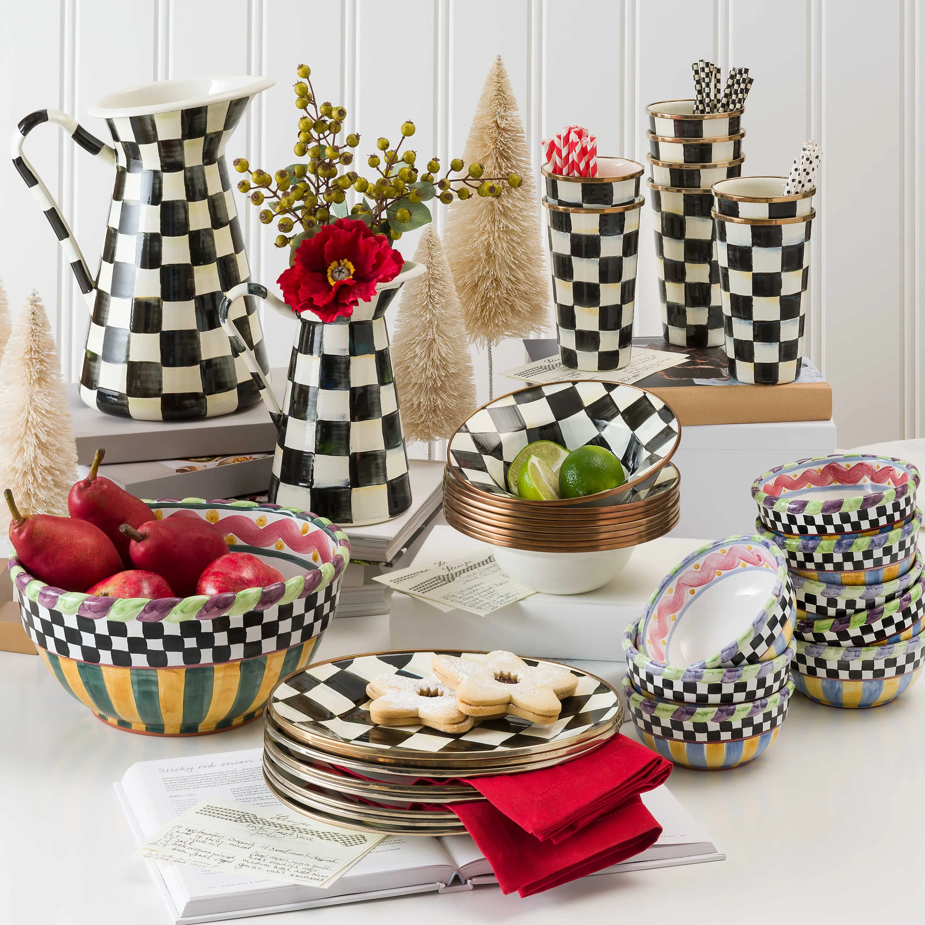 Courtly Check Enamel Practical Pitcher - Large