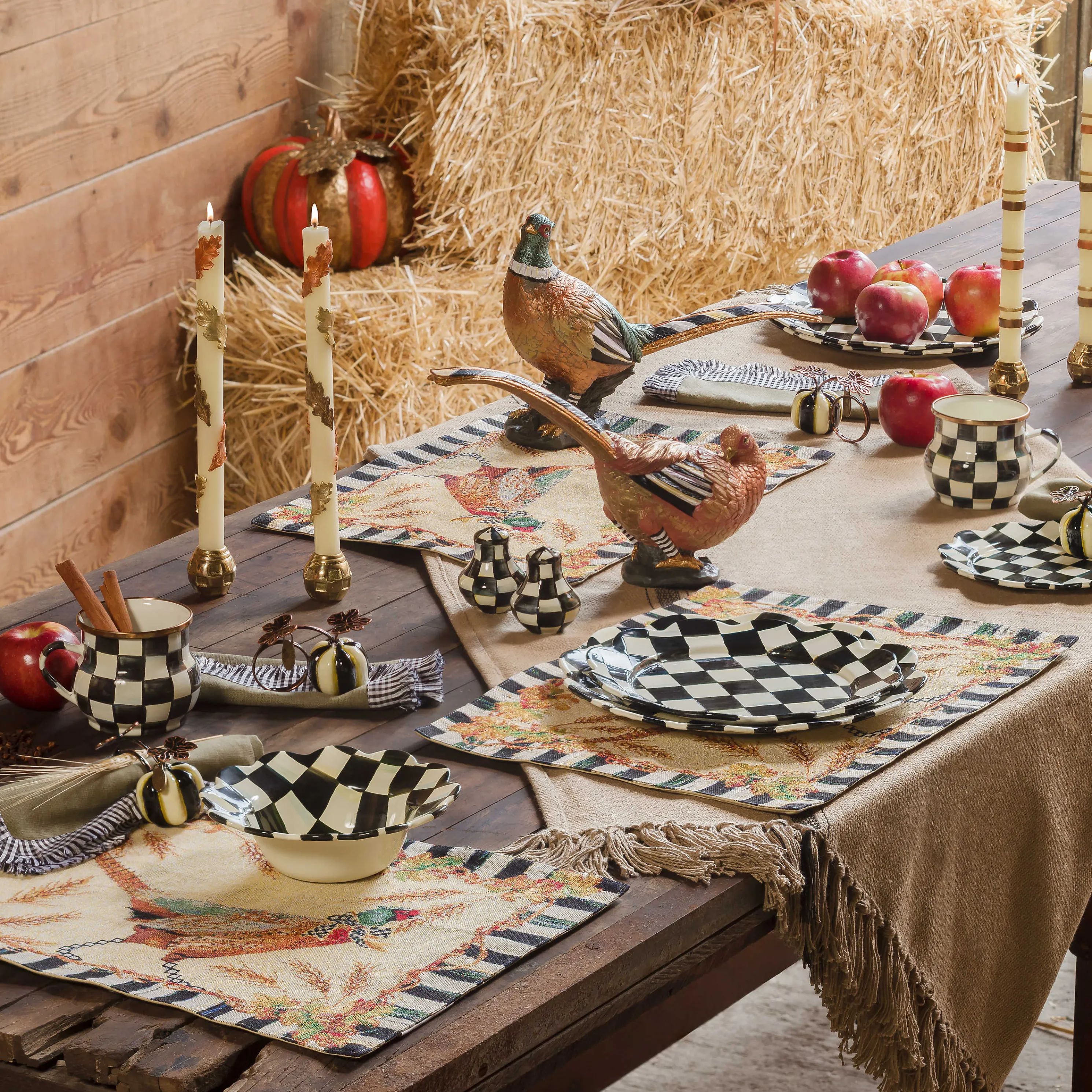 Courtly Check Enamel Salt & Pepper Shakers