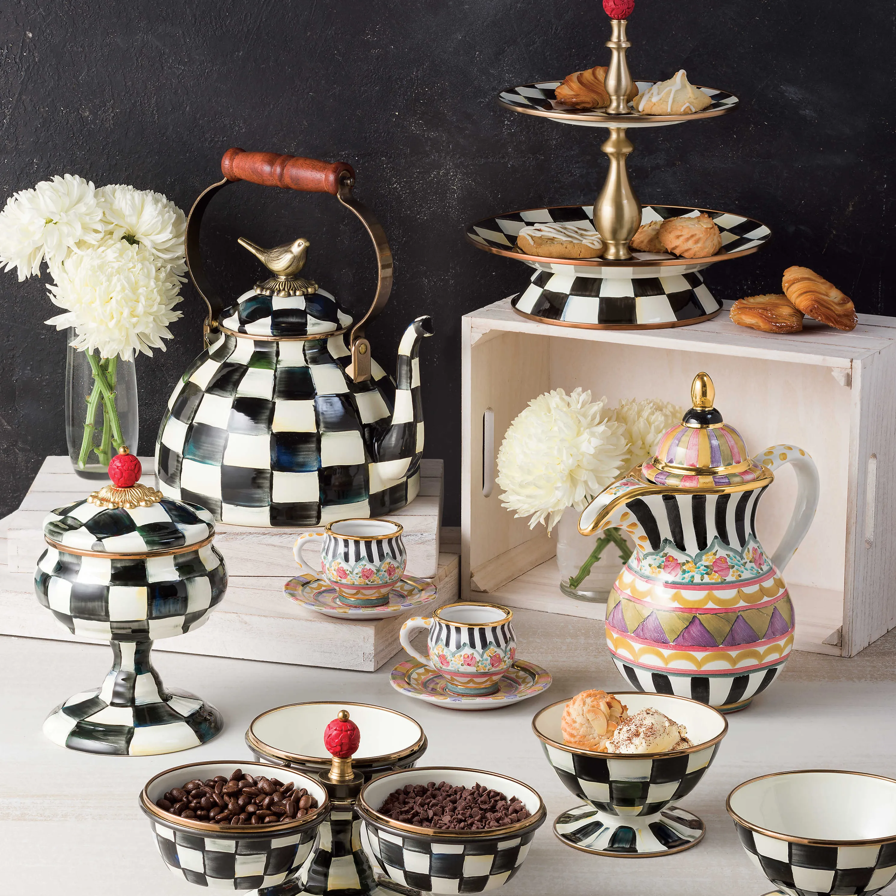 Courtly Check Enamel Curiosity Pot