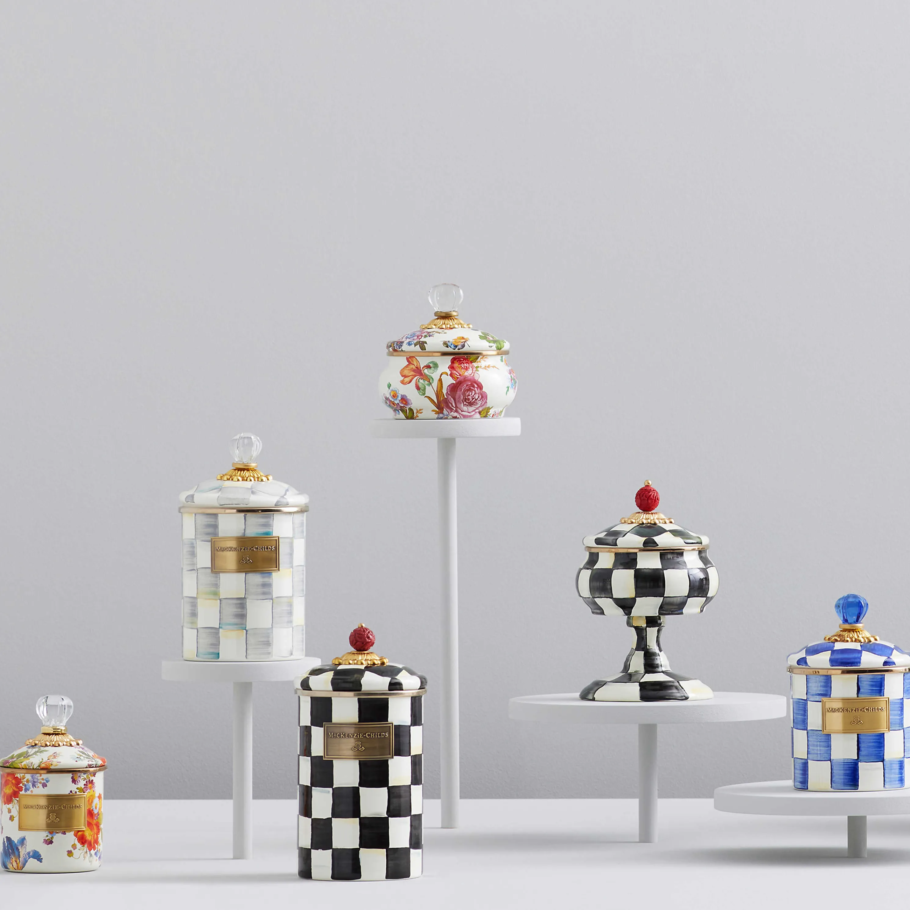 Courtly Check Enamel Curiosity Pot