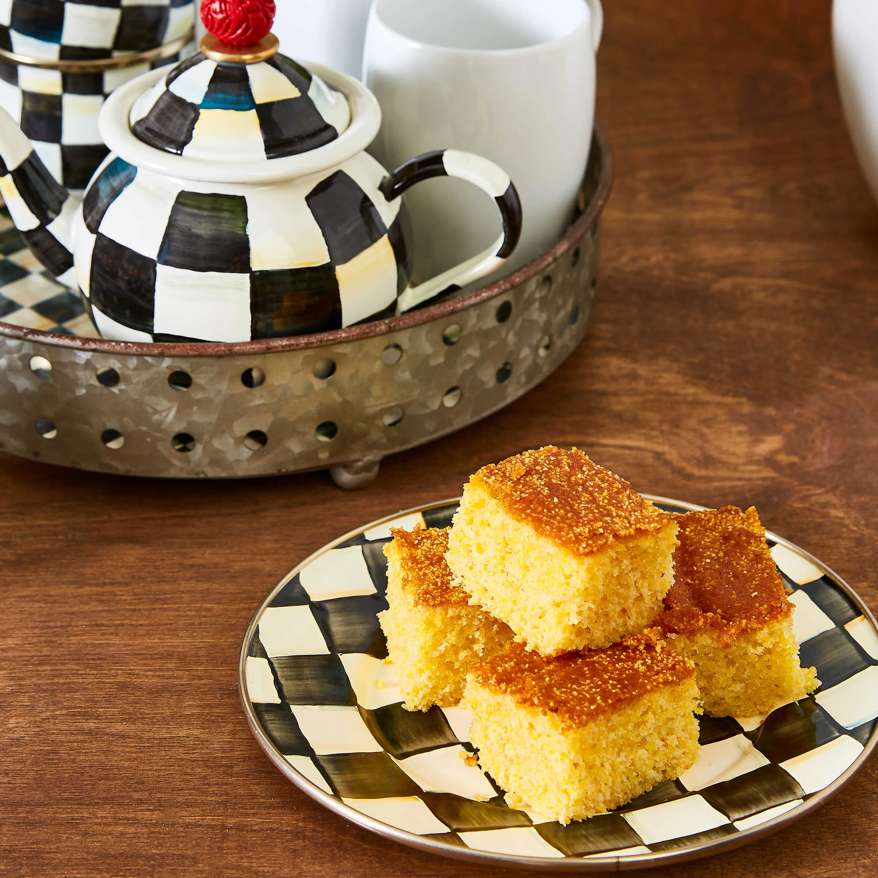 Courtly Check Enamel Salad/Dessert Plate
