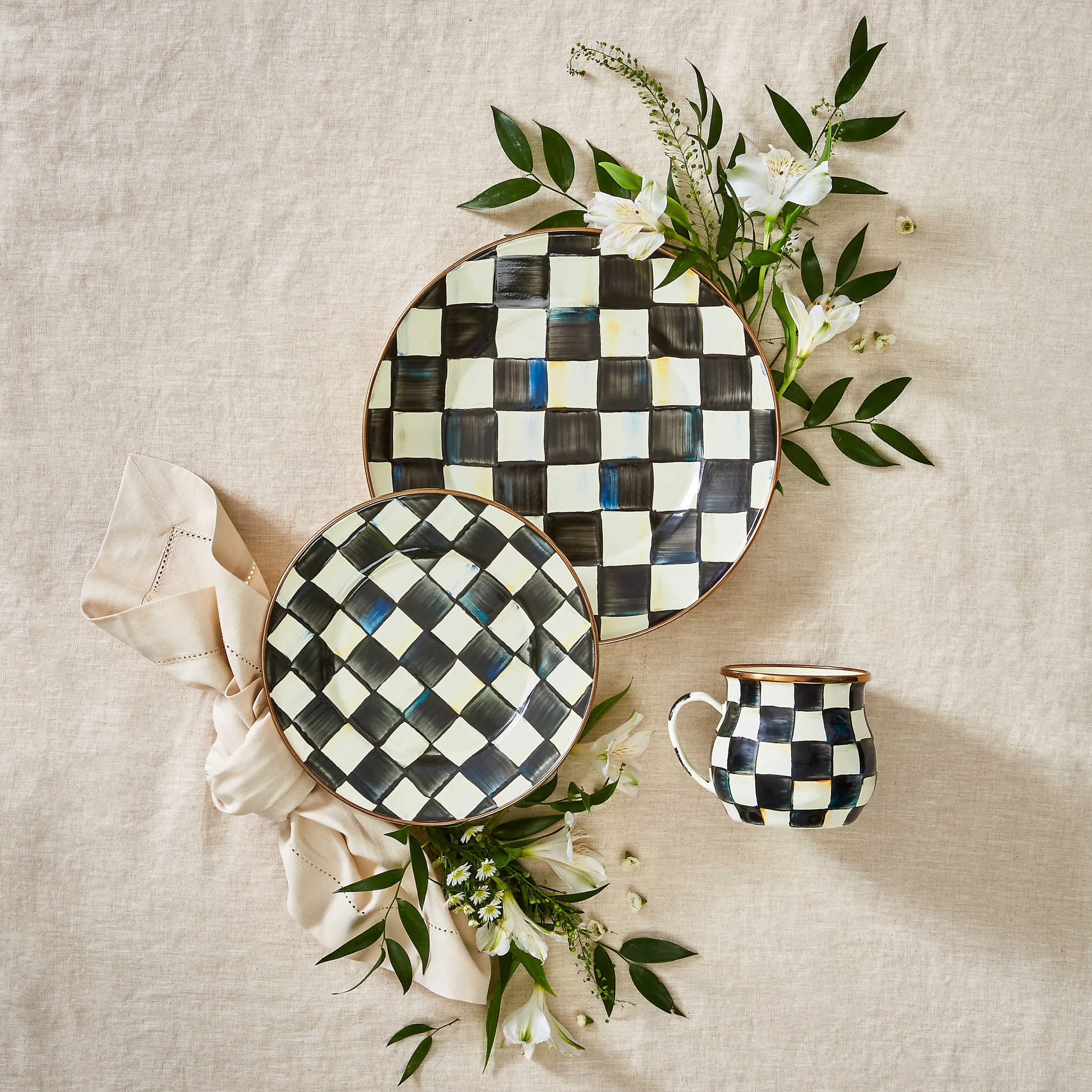 Courtly Check Enamel Salad/Dessert Plate