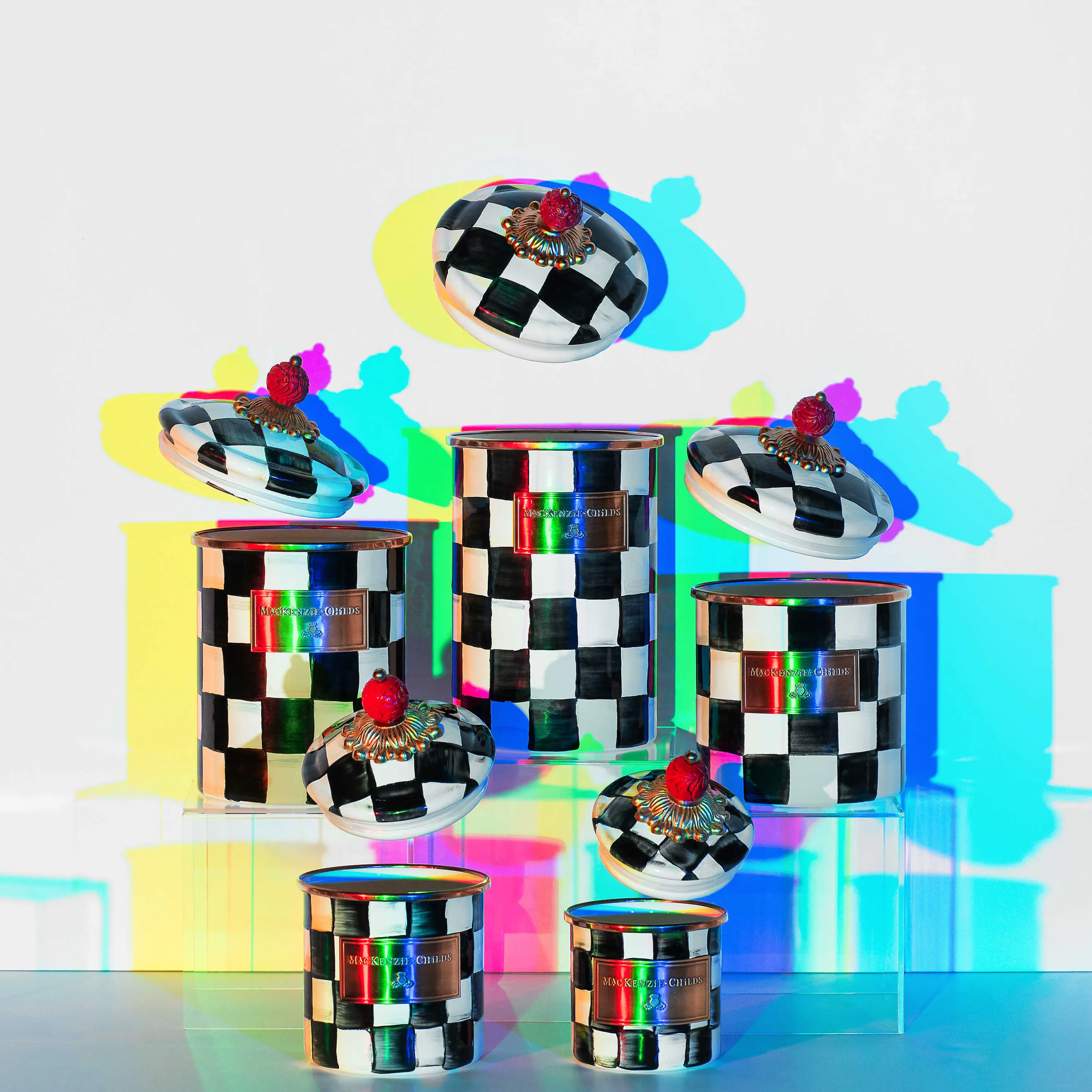 Courtly Check Enamel Canister - Demi