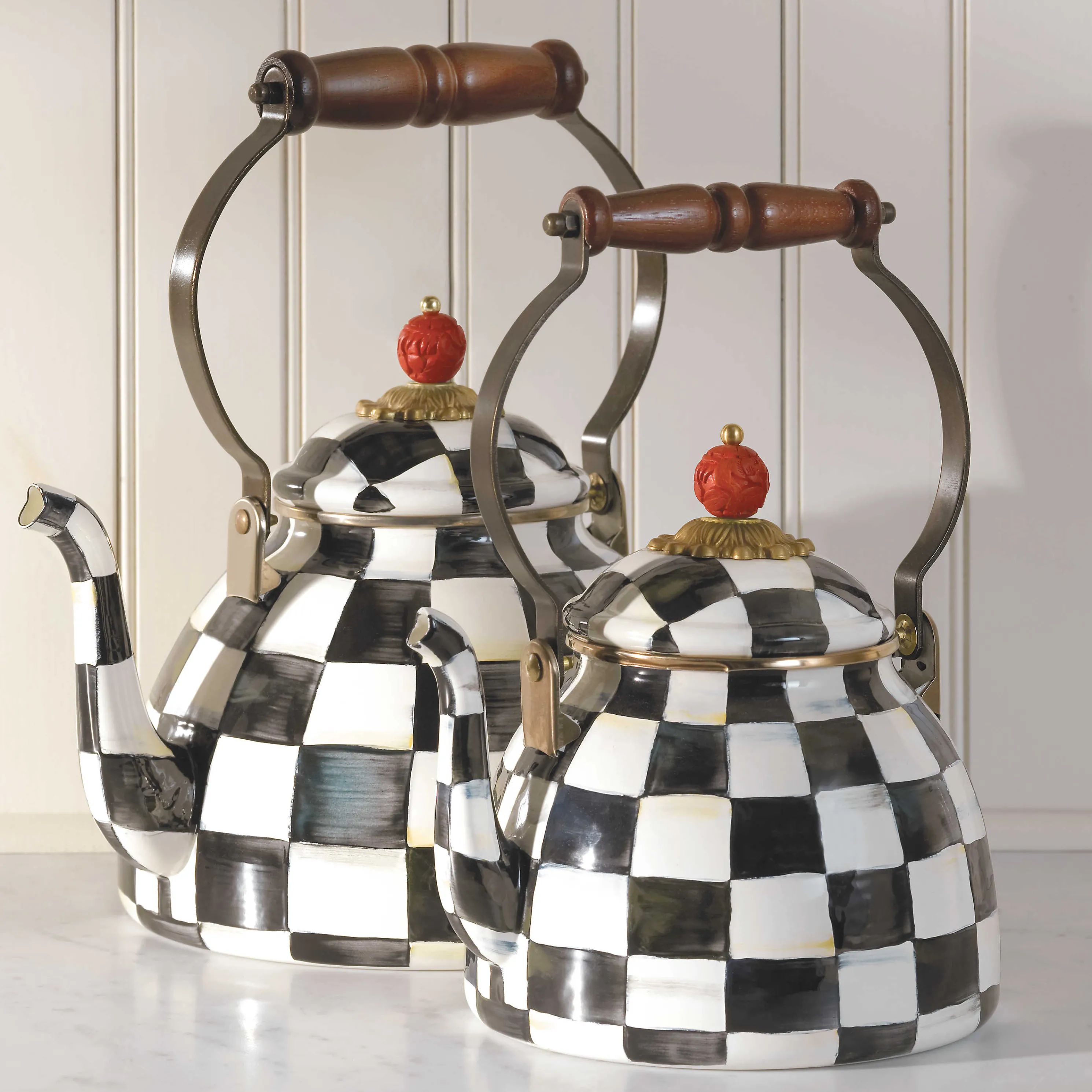 Courtly Check Enamel Tea Kettle - 3 Quart