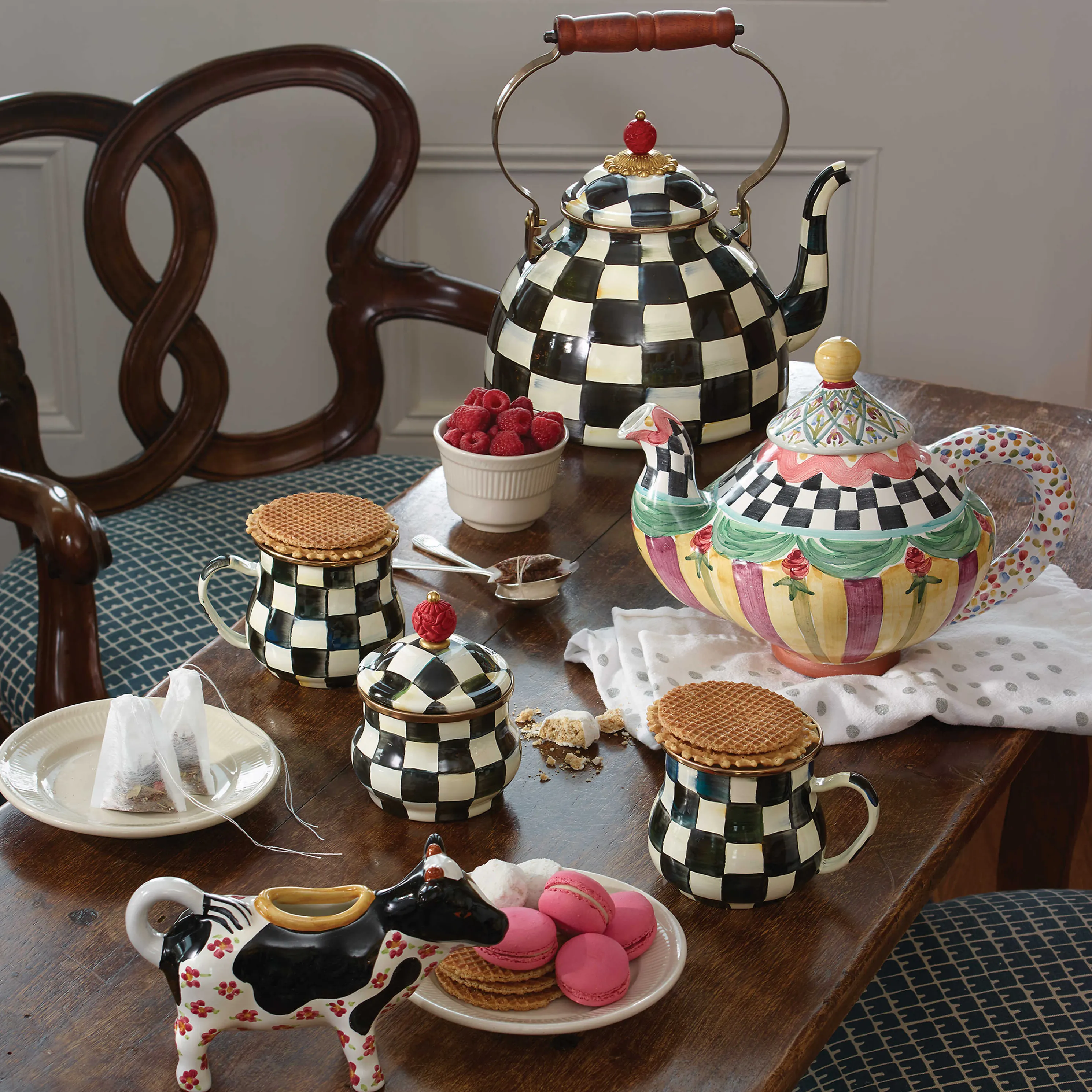 Courtly Check Enamel Tea Kettle - 3 Quart