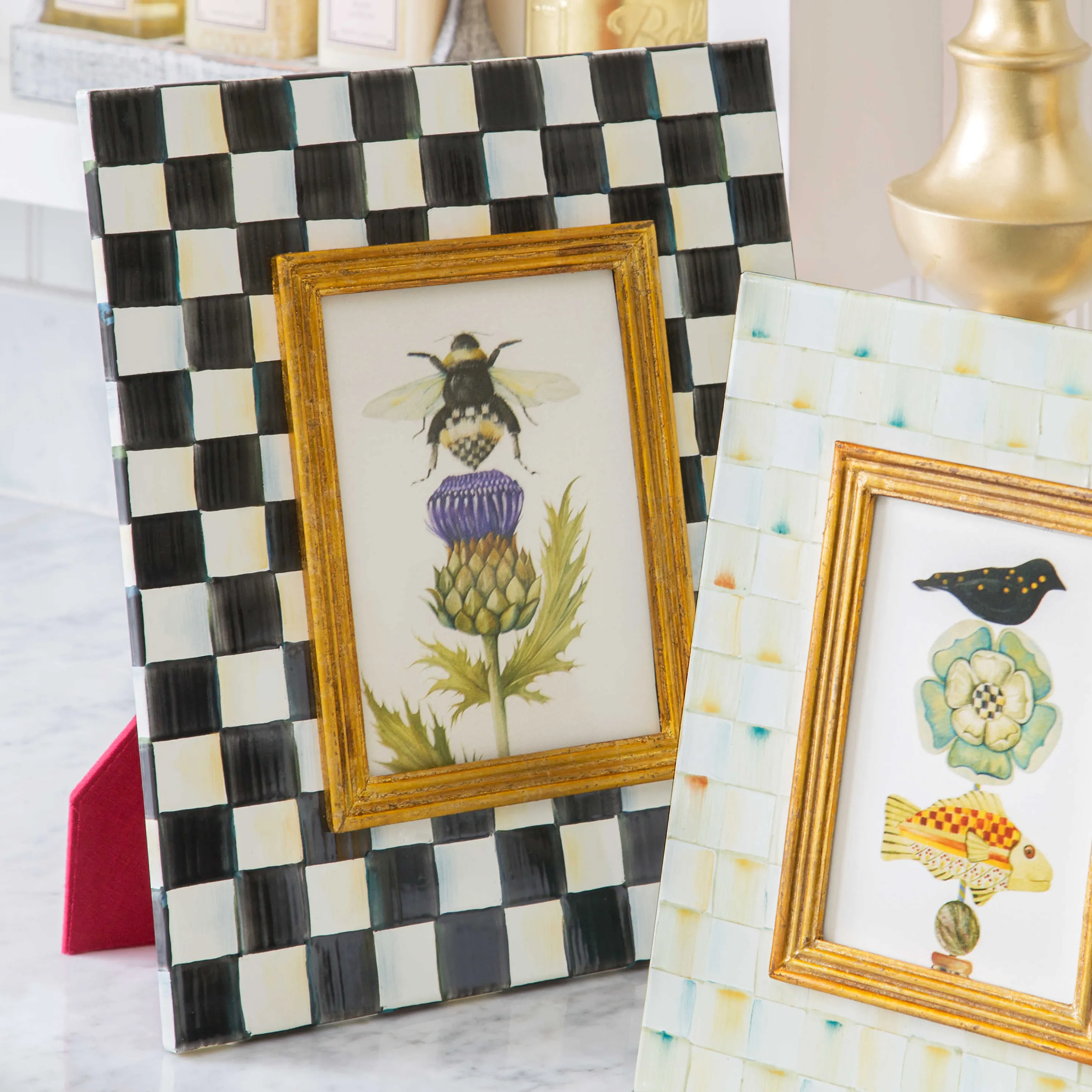 Courtly Check Enamel Frame - 5" X 7"