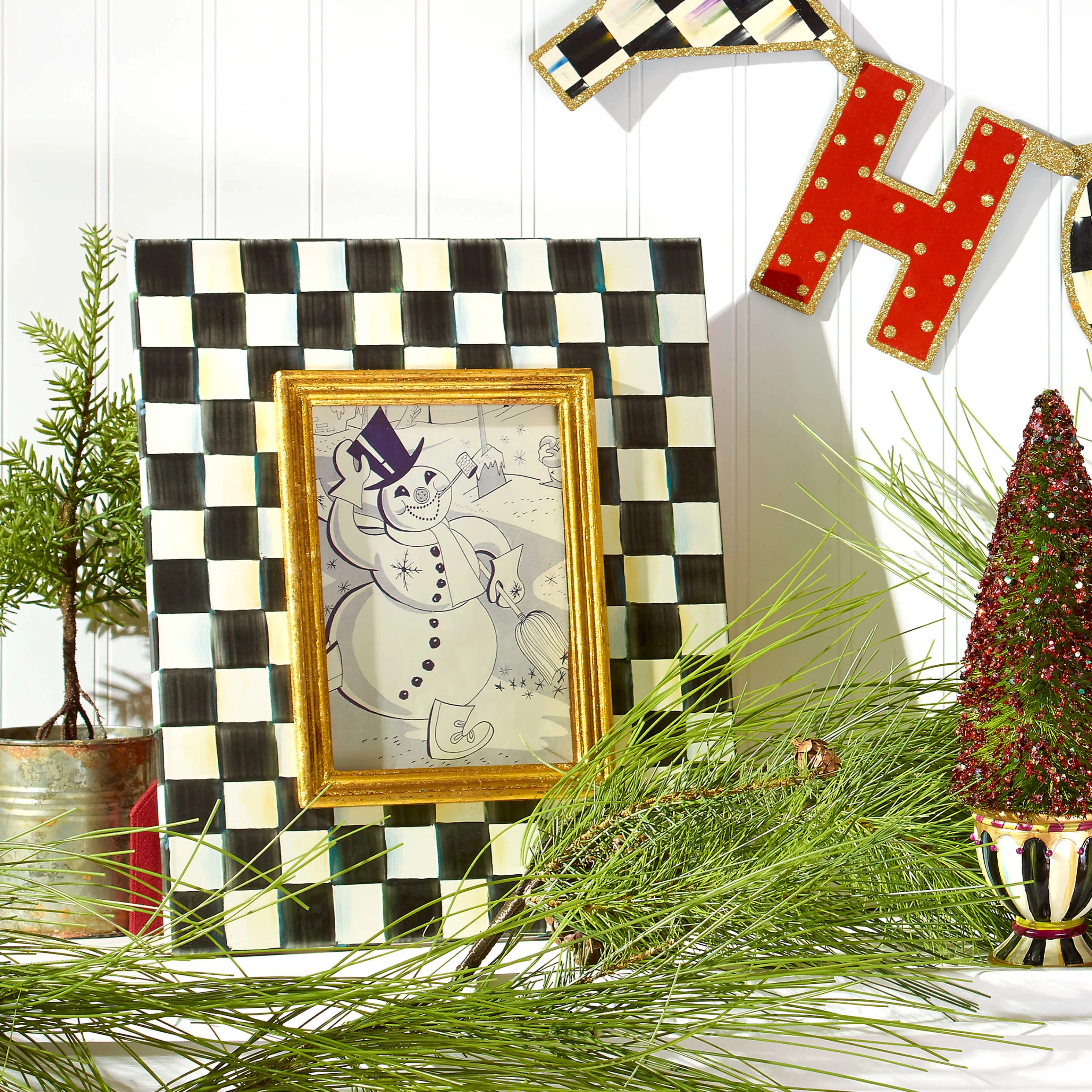 Courtly Check Enamel Frame - 5" X 7"