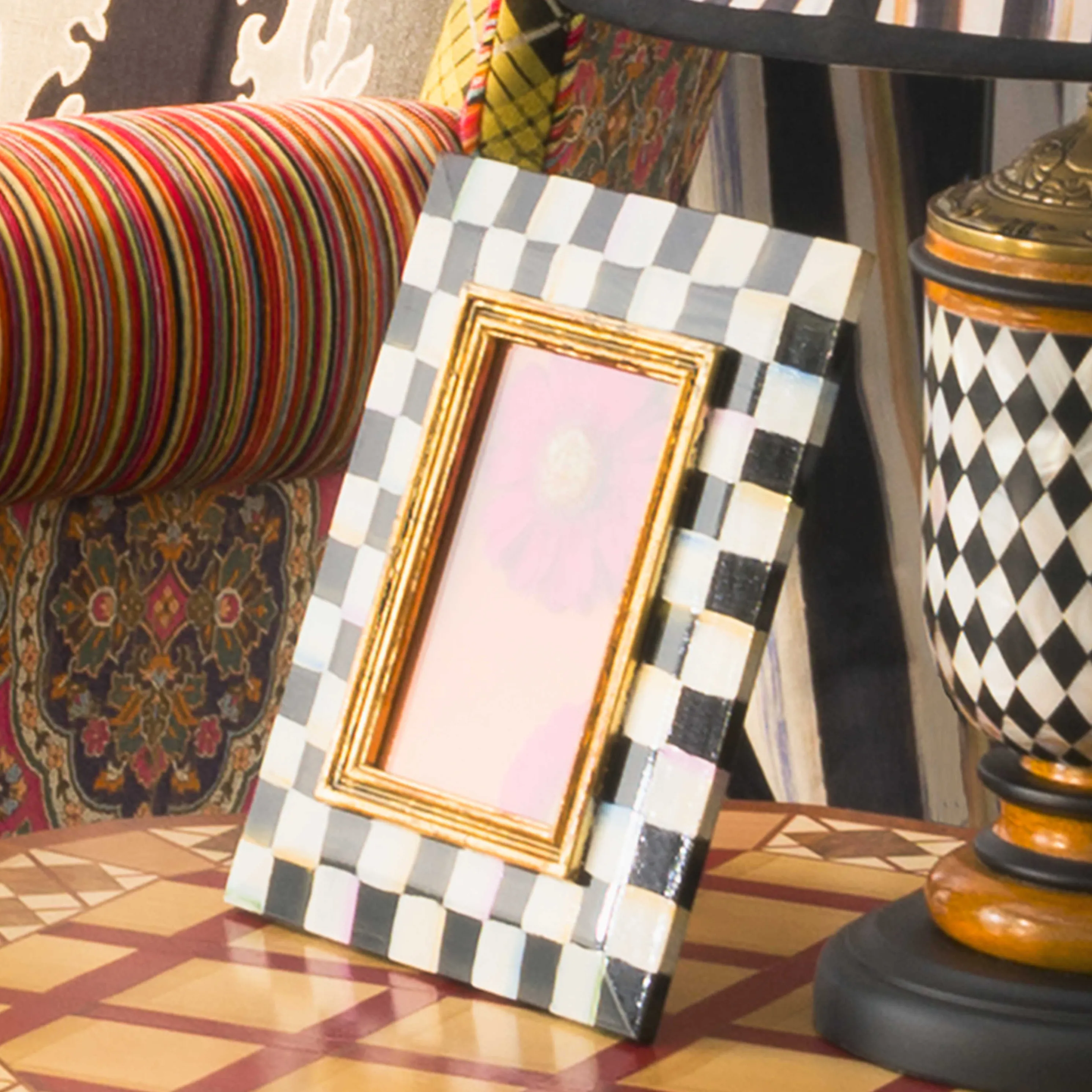 Courtly Check Enamel Frame - 5" X 7"