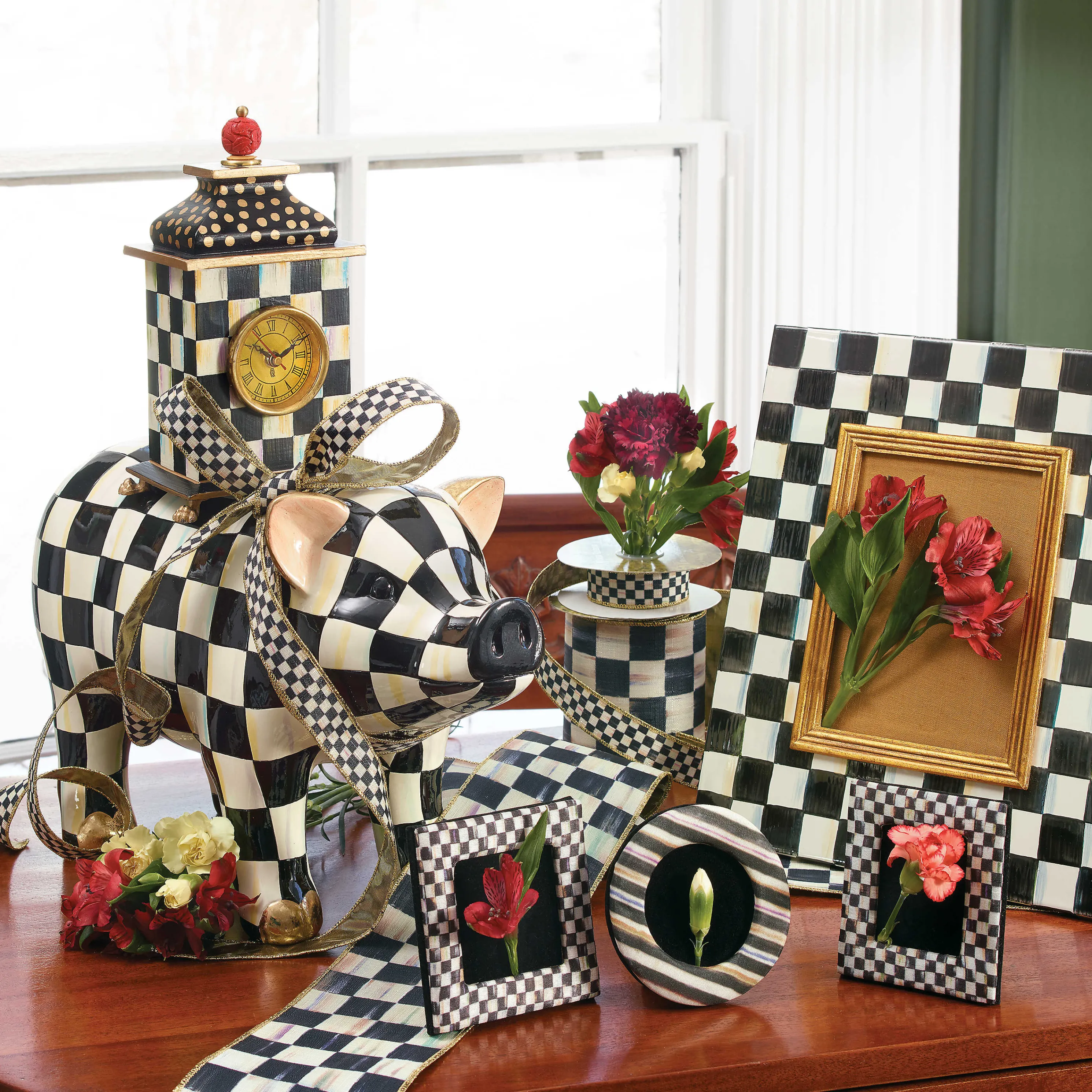 Courtly Check Enamel Frame - 5" X 7"