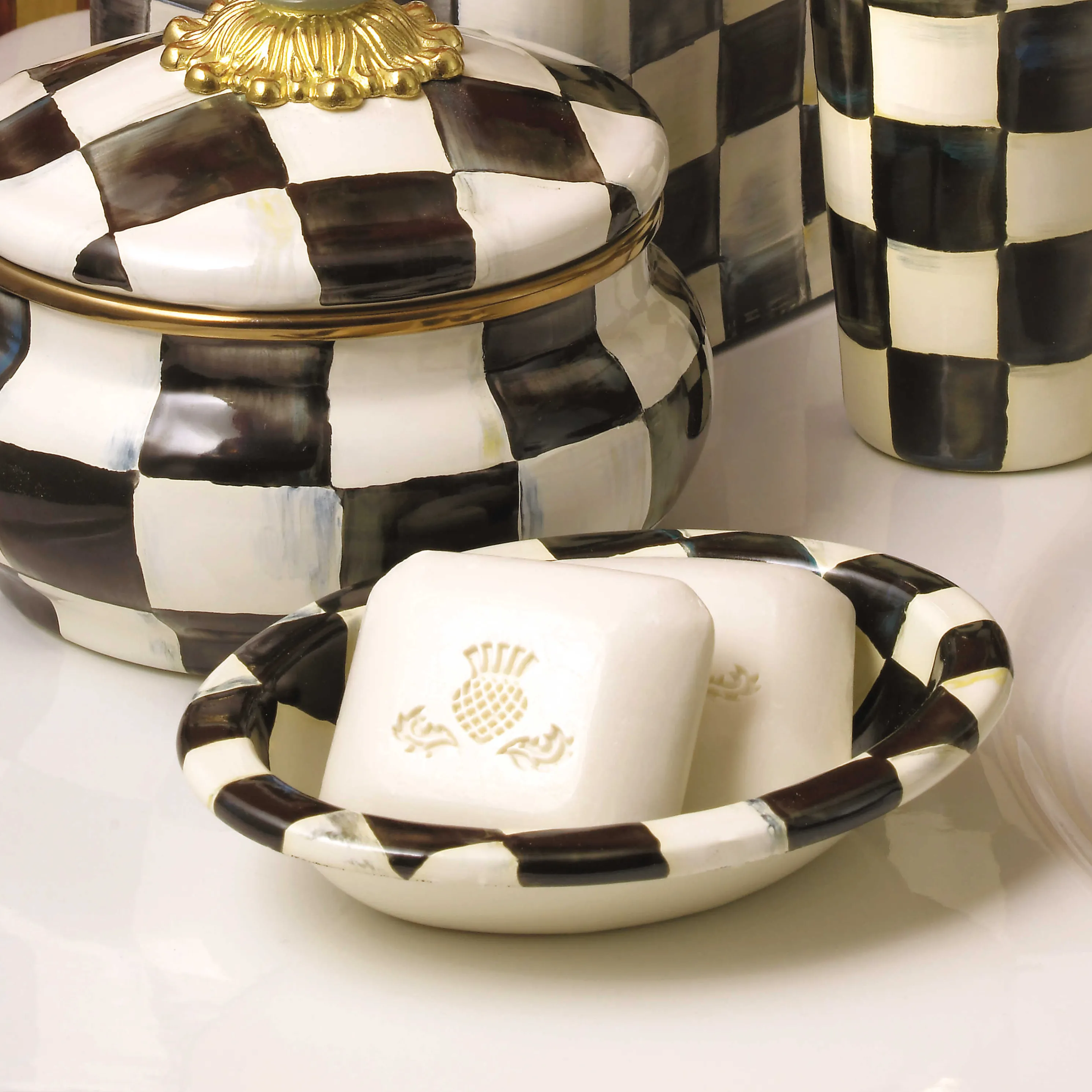 Courtly Check Enamel Soap Dish