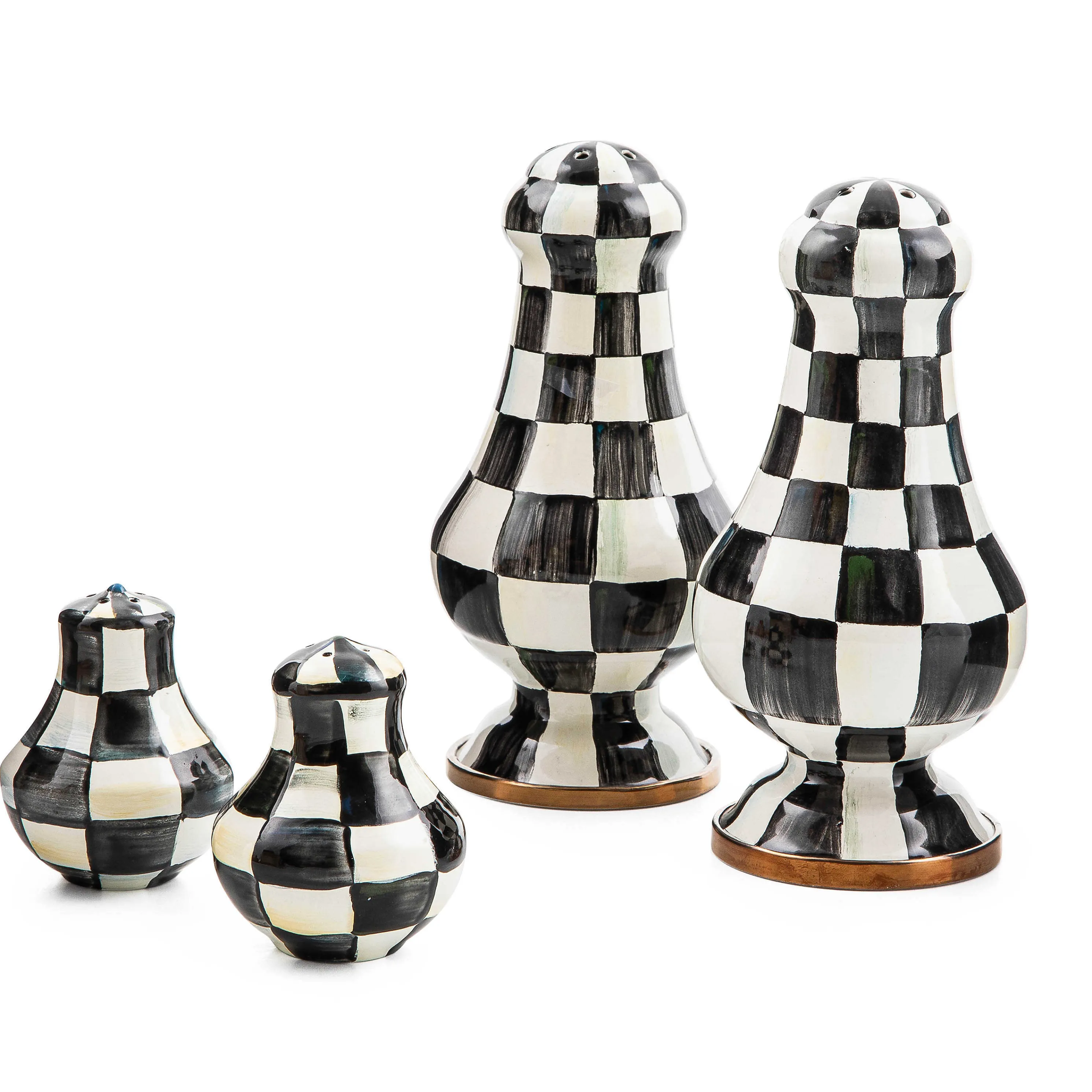 Courtly Check Enamel Large Salt & Pepper Shakers