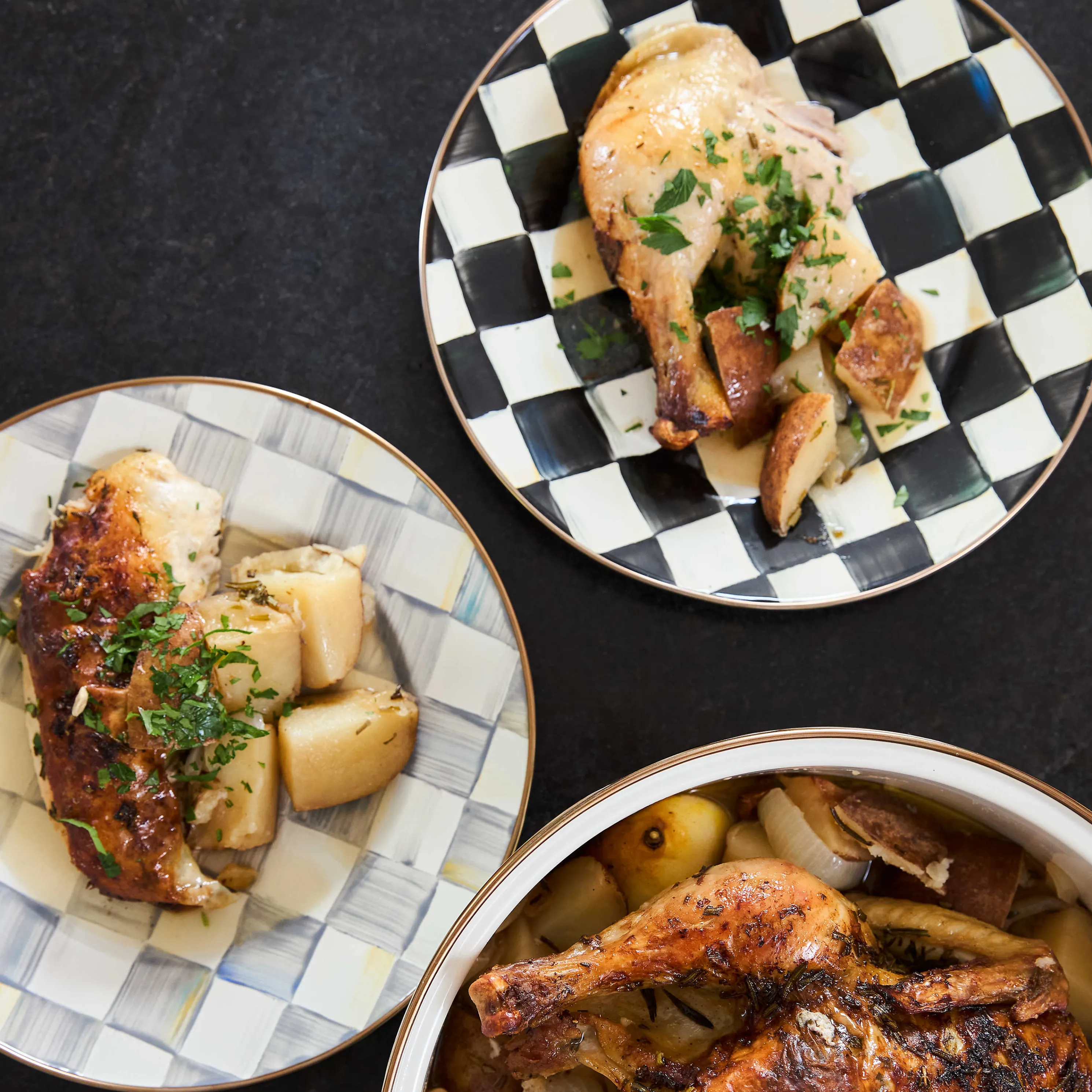 Courtly Check Enamel Dinner Plate