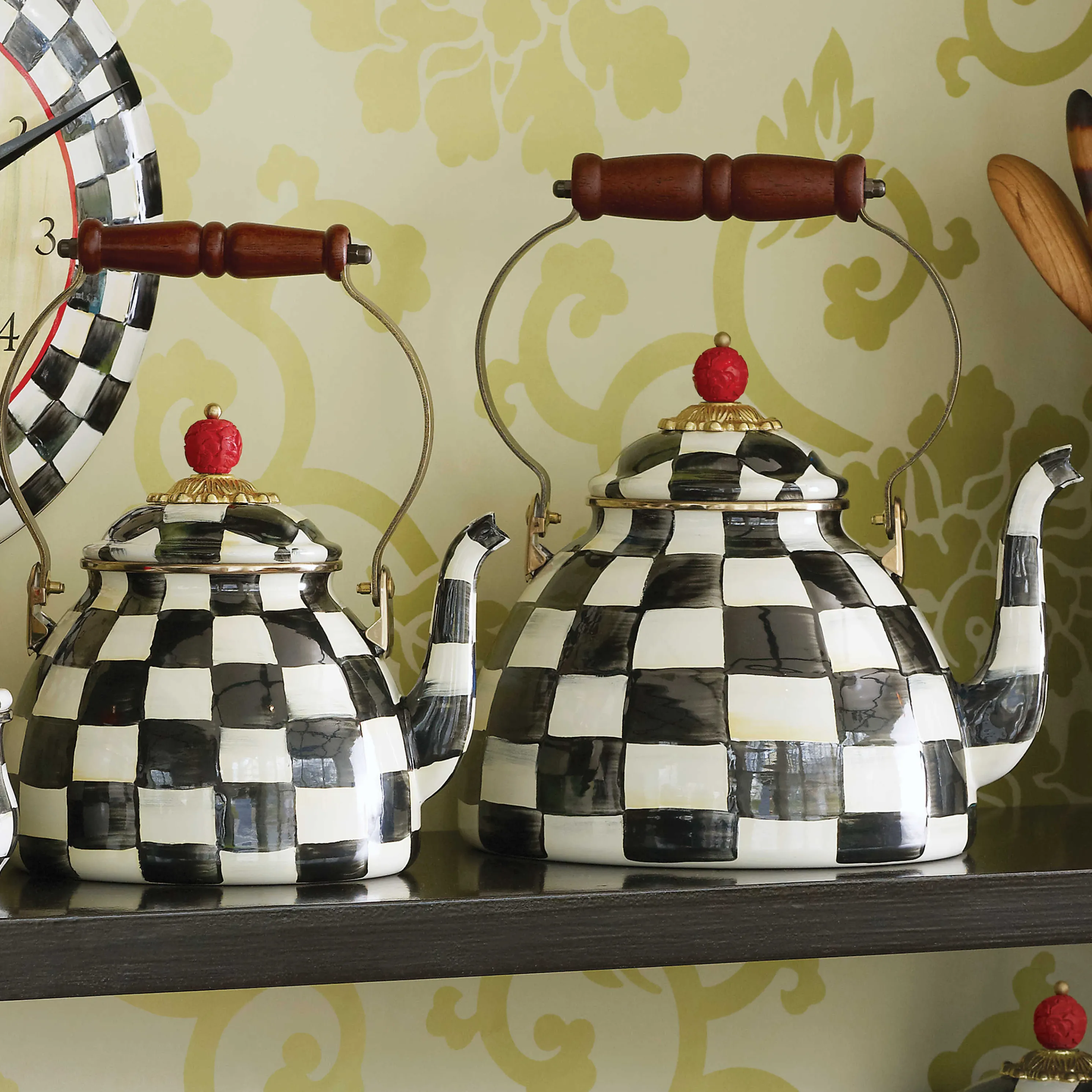 Courtly Check Enamel Tea Kettle - 2 Quart