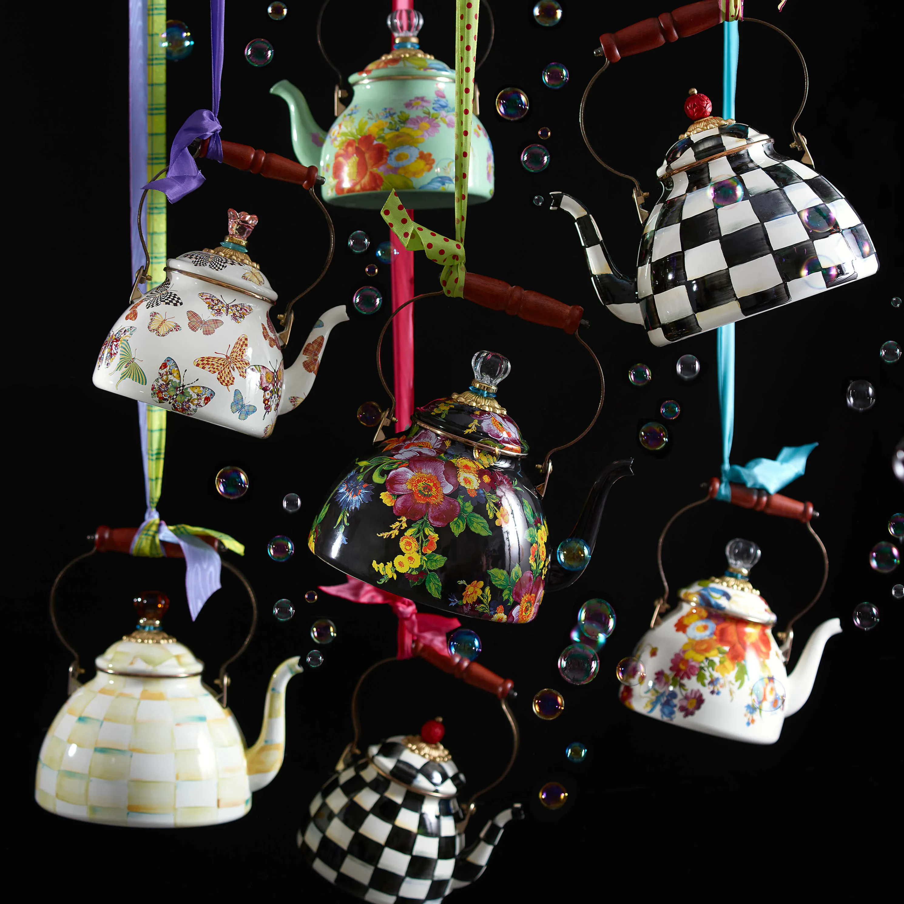 Courtly Check Enamel Tea Kettle - 2 Quart