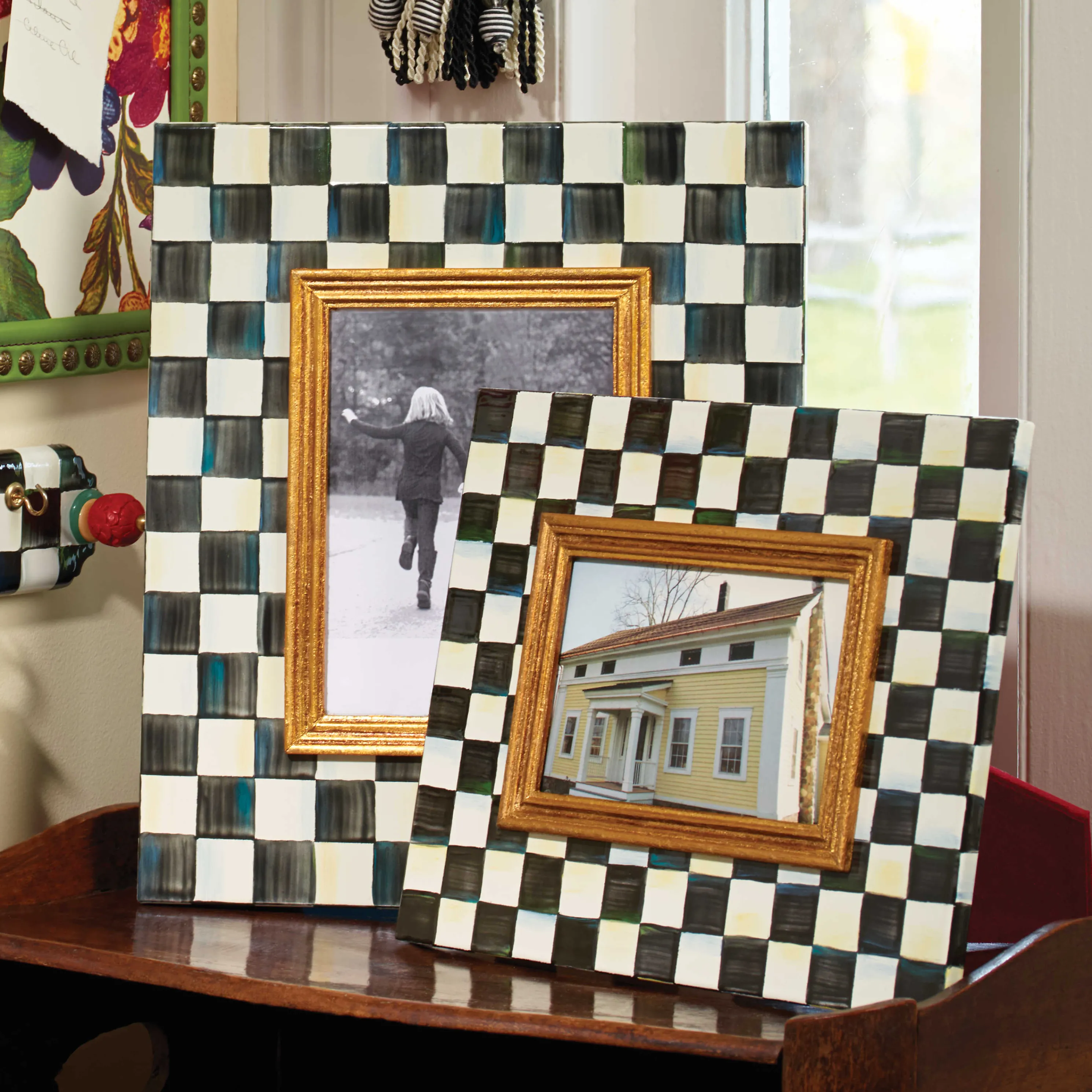 Courtly Check Enamel Frame - 4" X 6"