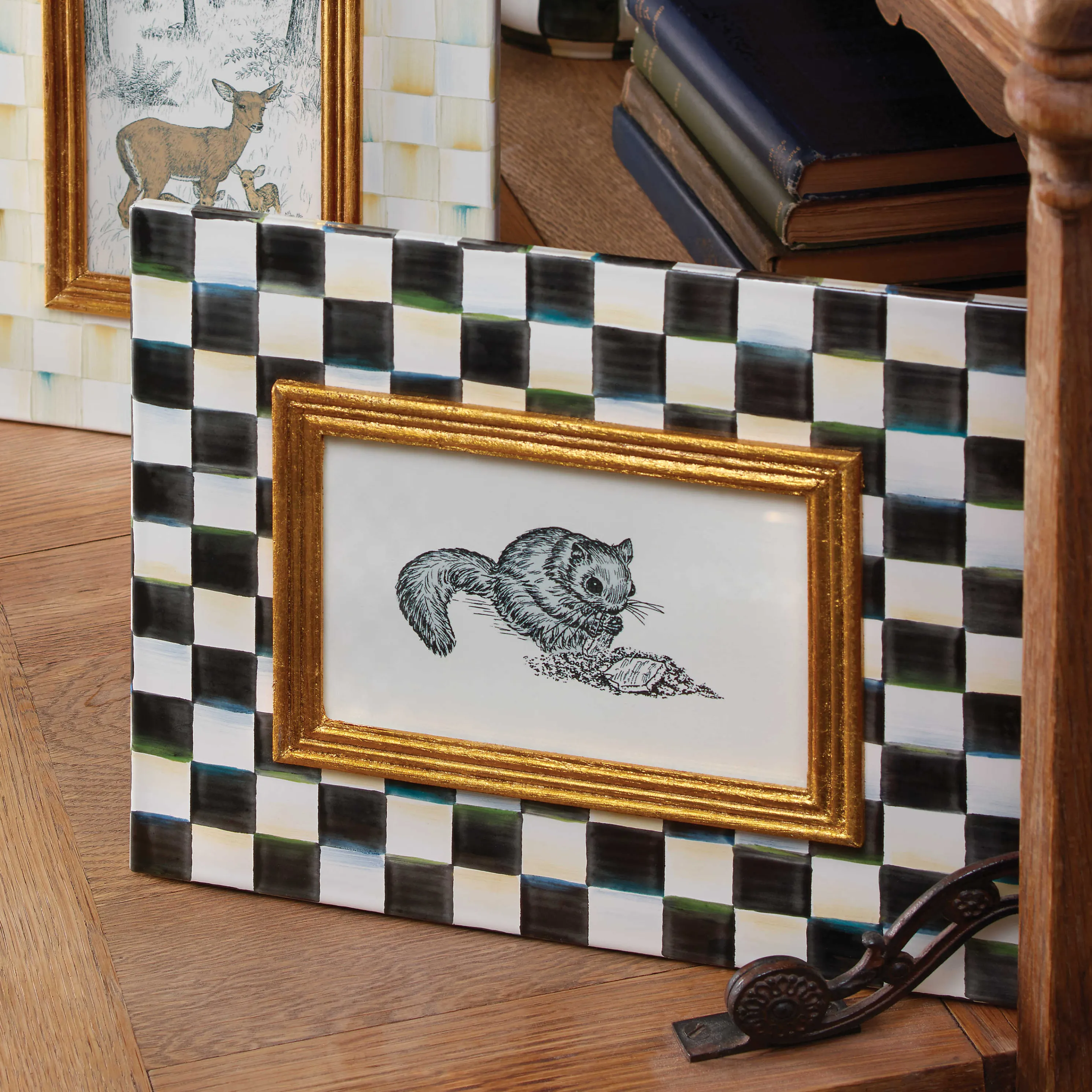 Courtly Check Enamel Frame - 4" X 6"