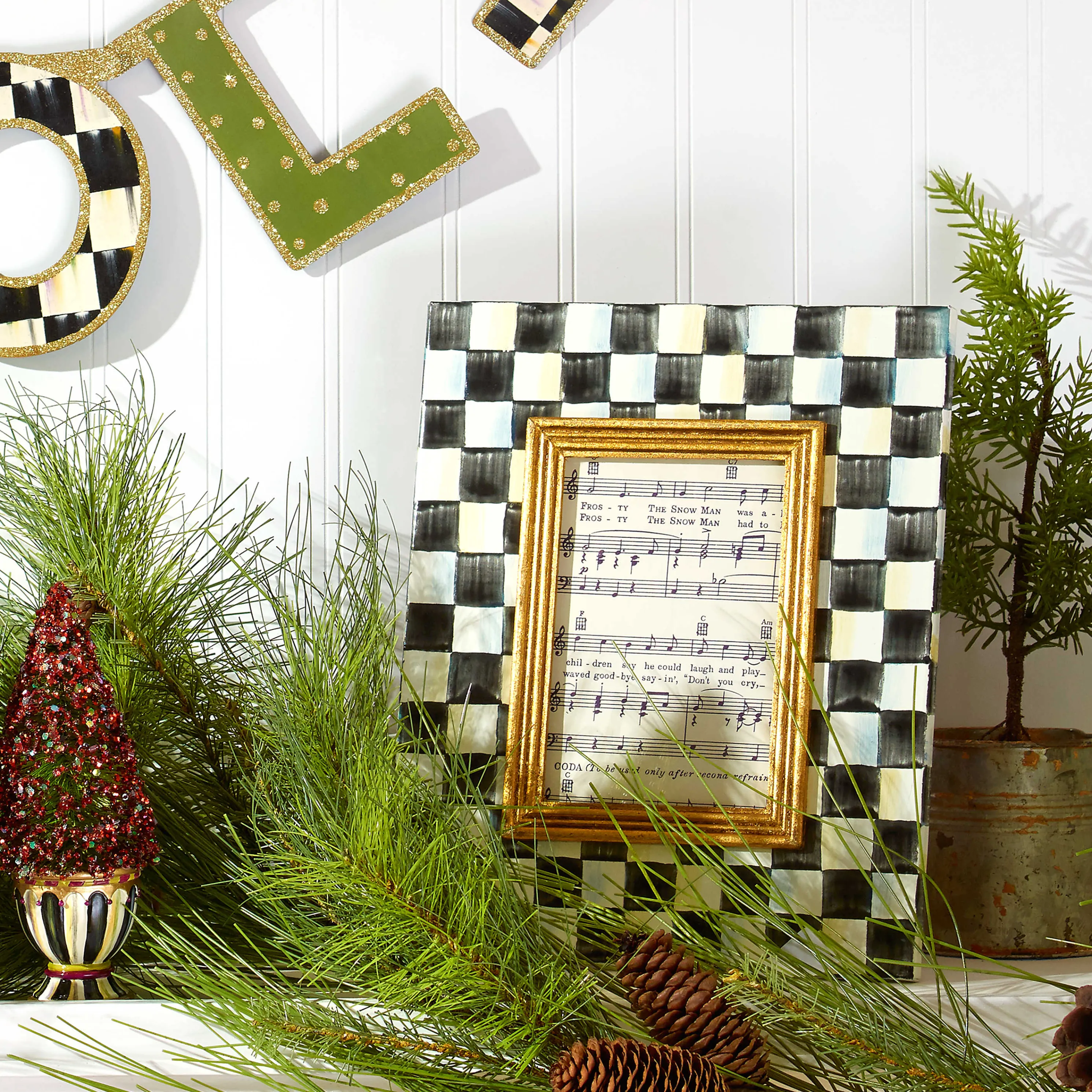 Courtly Check Enamel Frame - 4" X 6"