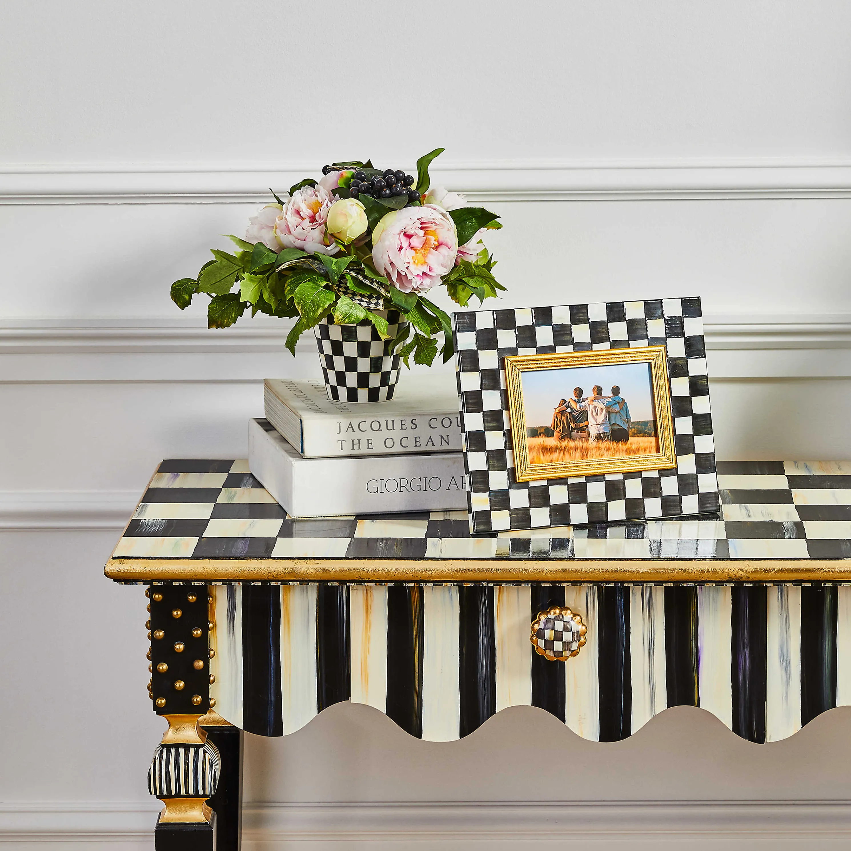 Courtly Check Enamel Frame - 4" X 6"