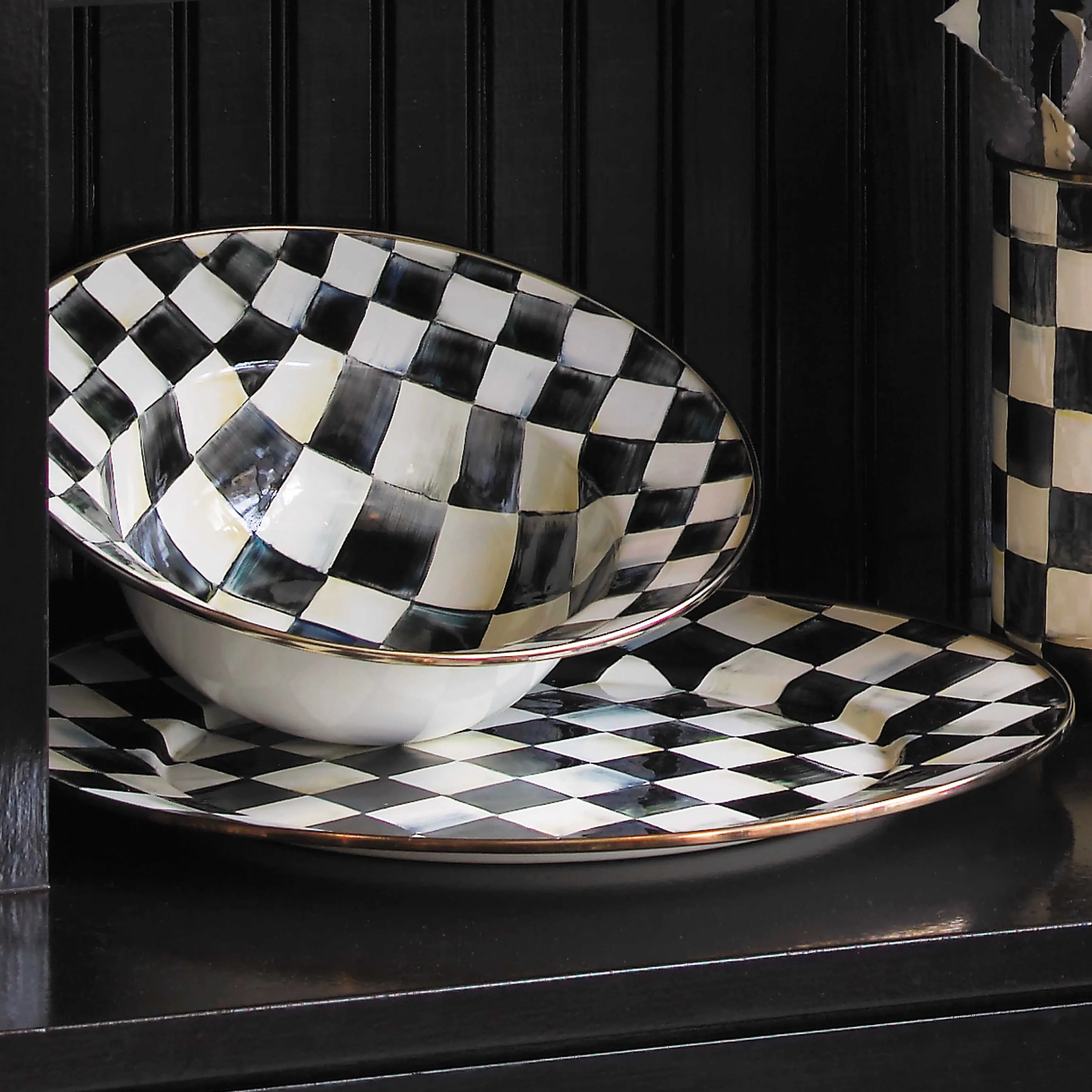 Courtly Check Enamel Serving Platter