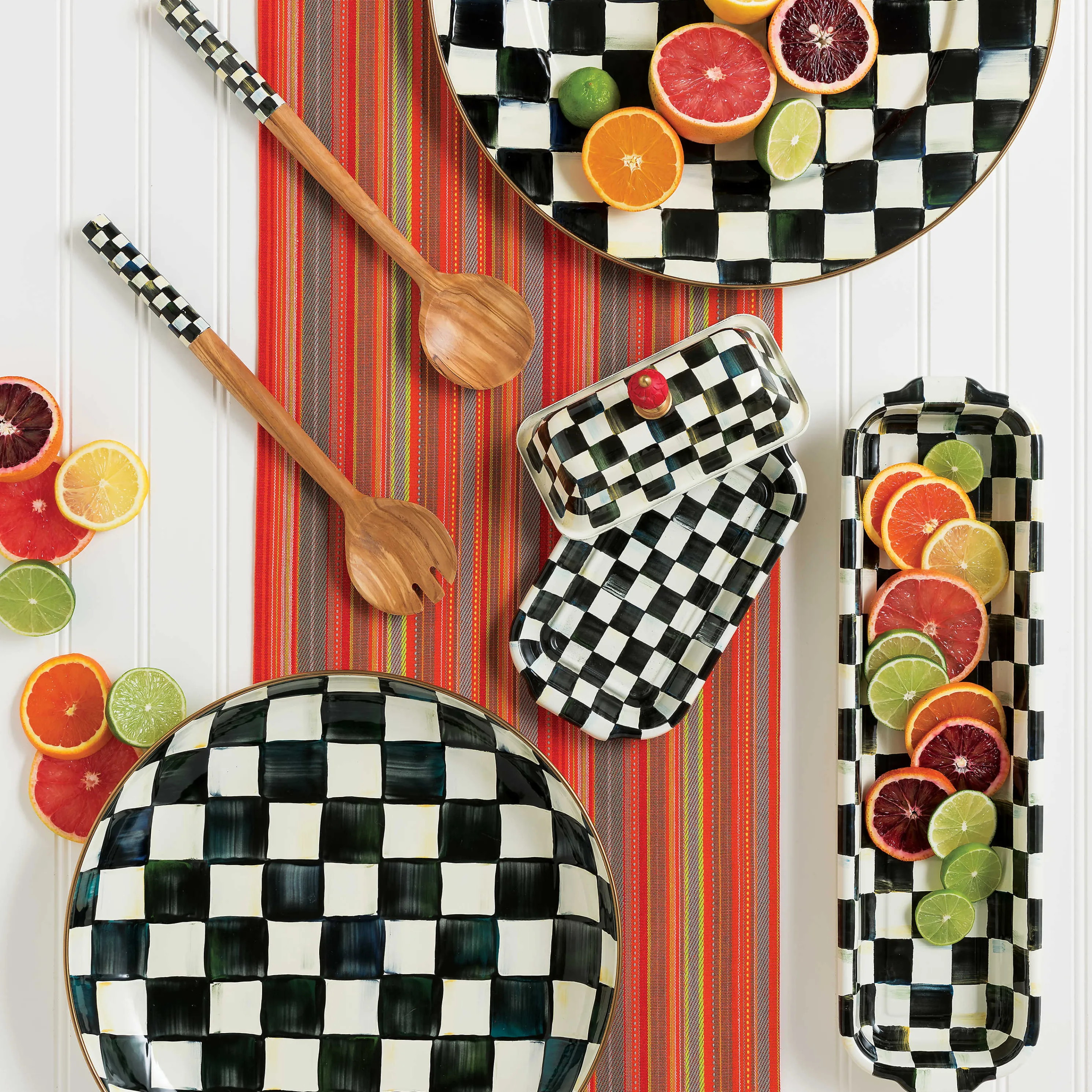 Courtly Check Enamel Serving Platter