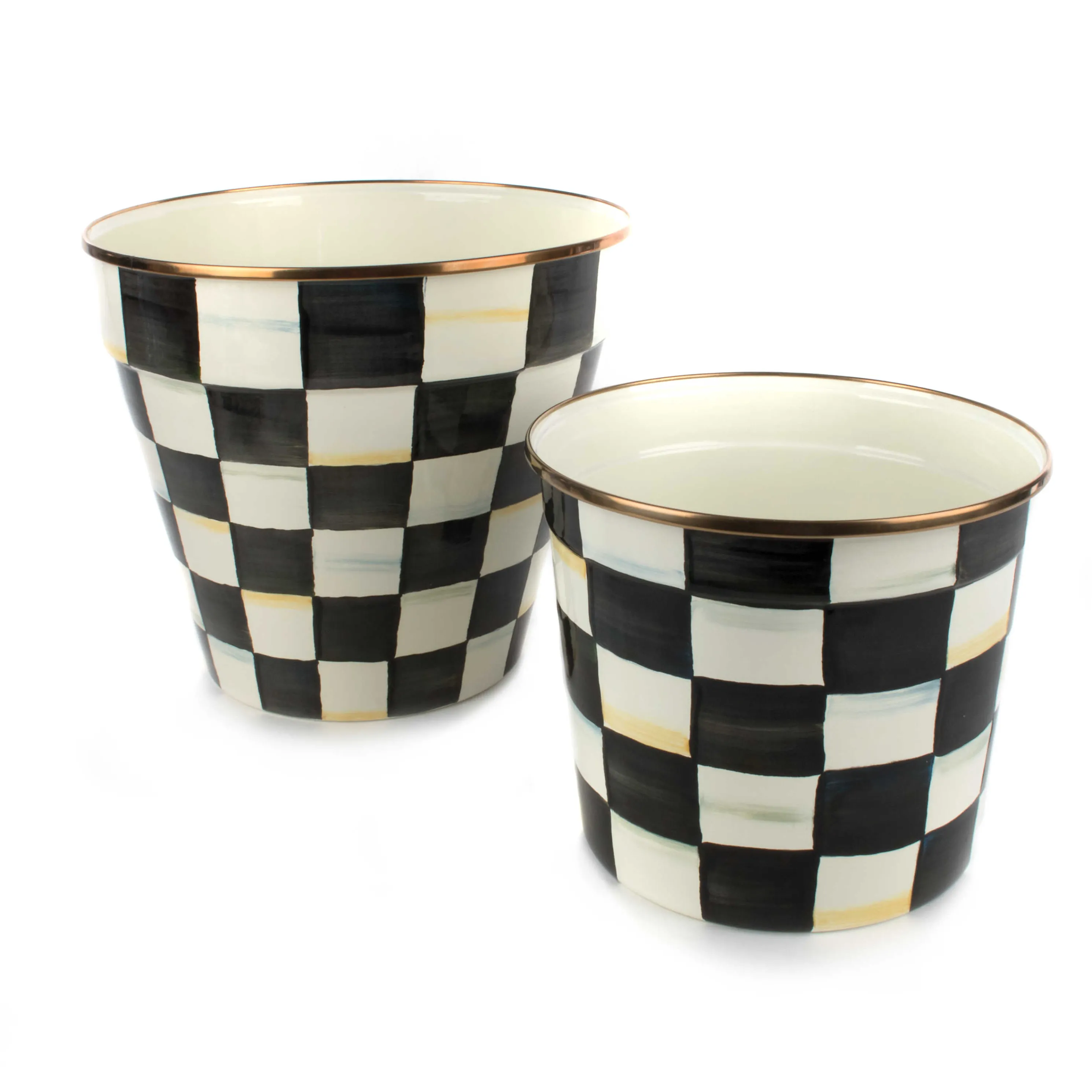 Courtly Check Enamel Garden Pot - Extra Large