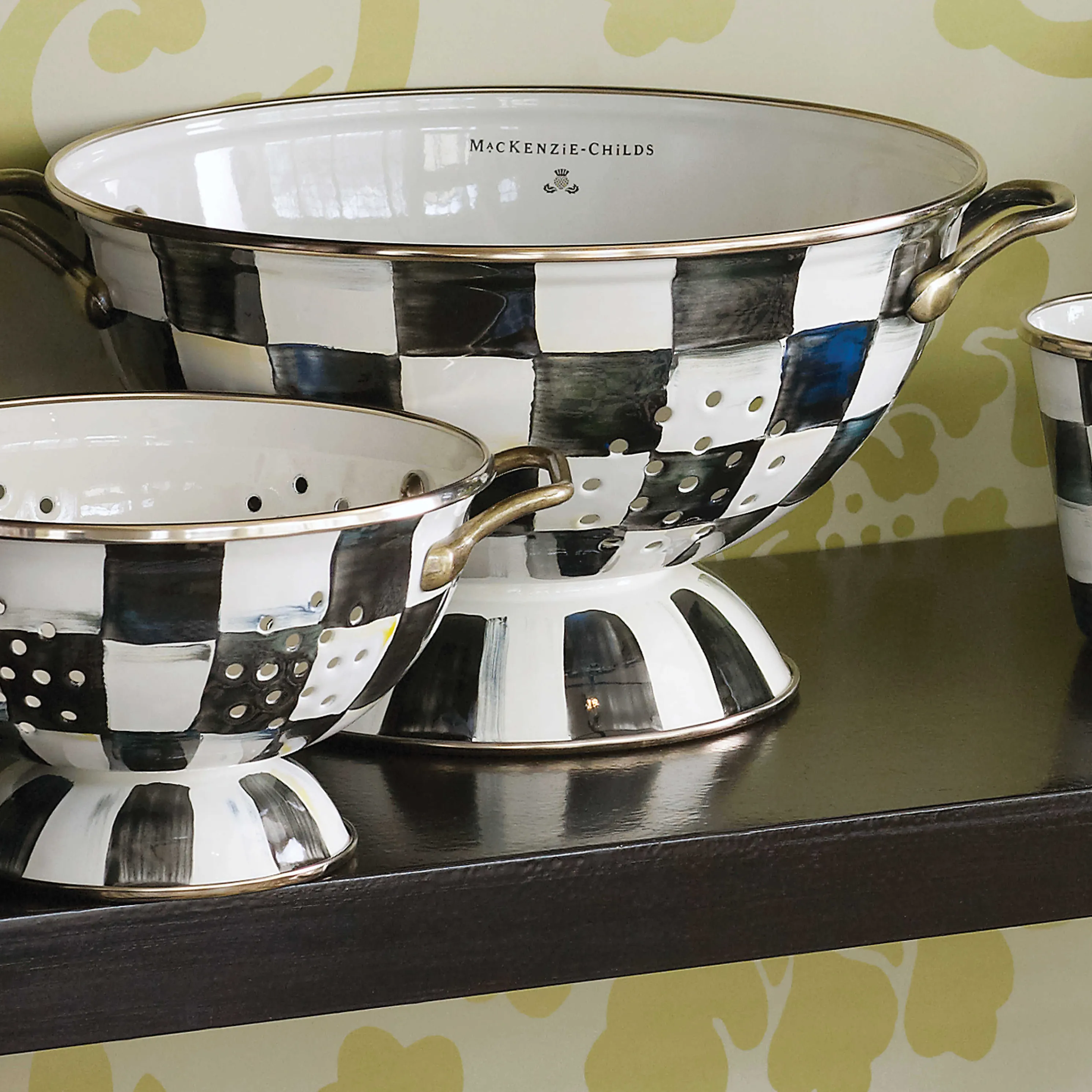 Courtly Check Enamel Colander - Small